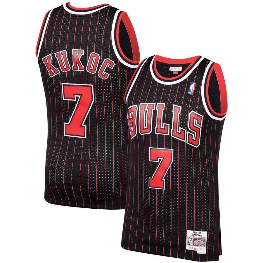 Toni Kukoc Chicago Bulls Mitchell & Ness 1995-96 Hardwood Classics Swingman Player Basketball Jersey - Black - JS405 