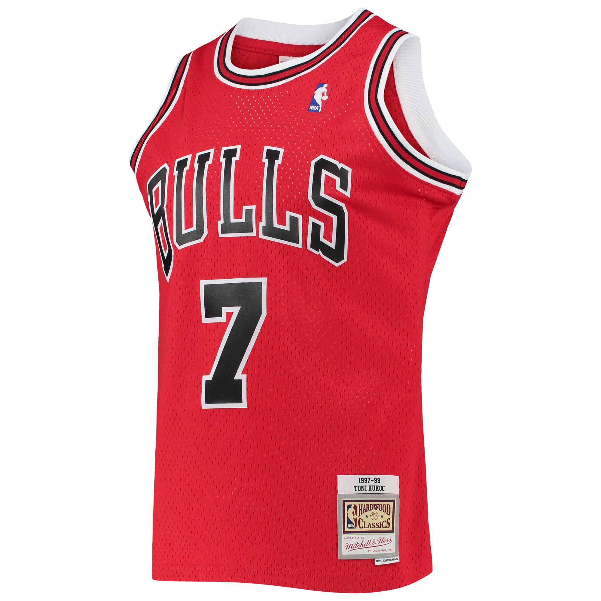 Alternative view of Toni Kukoc Chicago Bulls Mitchell & Ness 1997/98 Hardwood Classics Swingman Basketball Jersey - Red