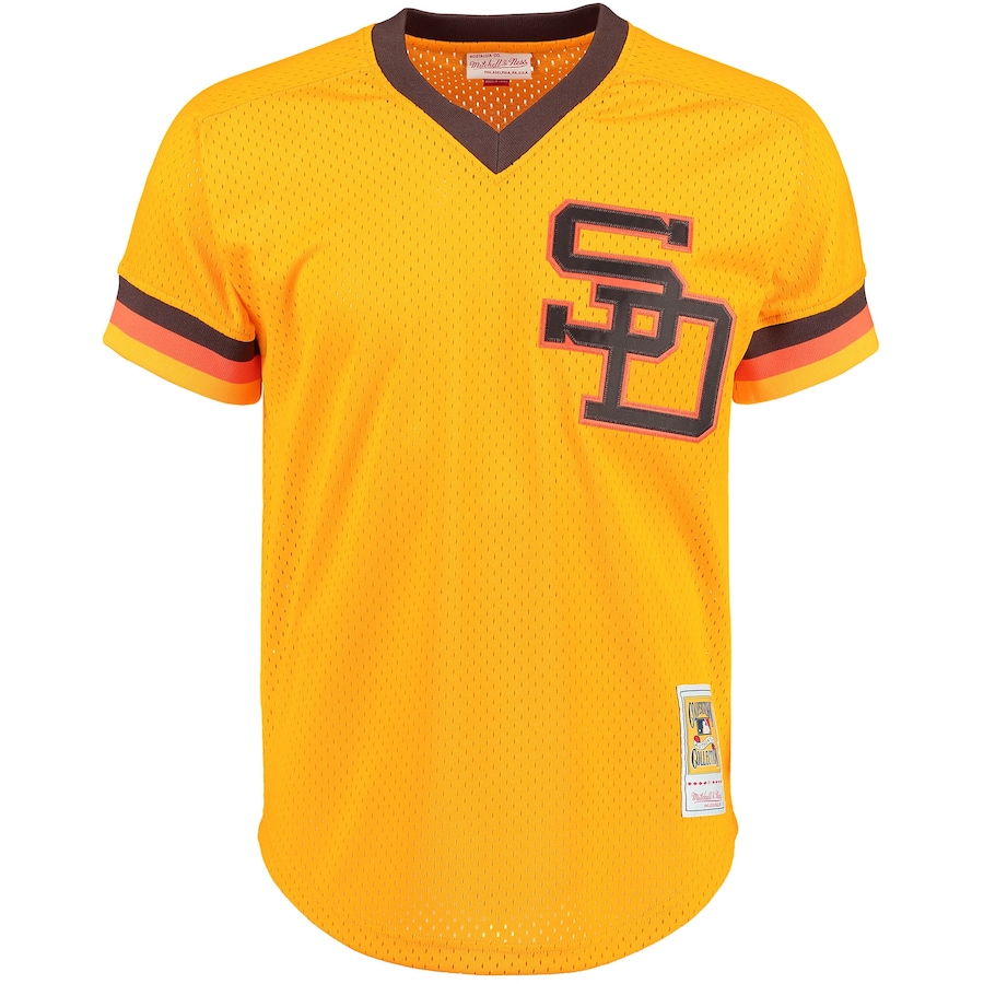Alternative view of Tony Gwynn San Diego Padres Mitchell & Ness 1982 Cooperstown Collection Mesh Batting Practice Baseball Jersey ÃƒÂ¢Ã¢â€šÂ¬Ã¢â‚¬Å“ Gold
