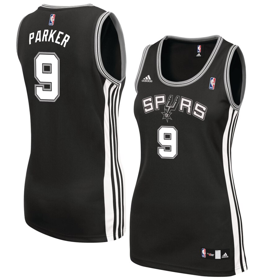Tony Parker San Antonio Spurs Adidas Women's Team Replica Basketball Jersey - Black