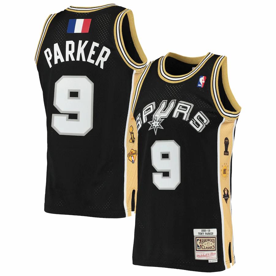 Tony Parker San Antonio Spurs Mitchell & Ness Hardwood Classics 2001-02 Swingman Basketball Jersey - Black