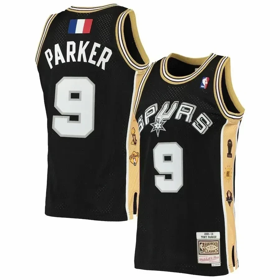 Tony Parker San Antonio Spurs Mitchell & Ness Hardwood Classics 2001-02 Swingman Basketball Jersey - Black - JS574 