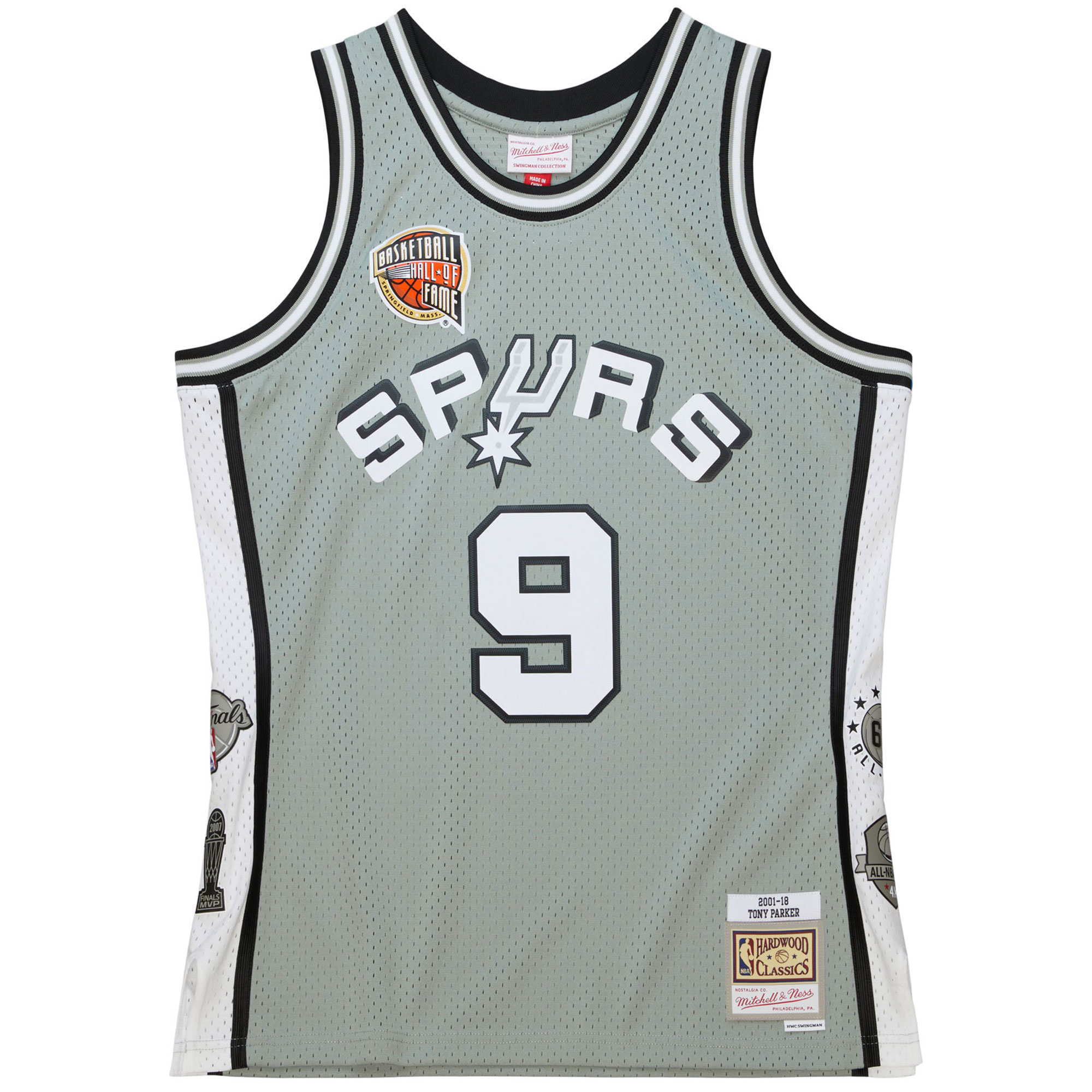 Alternative view of Tony Parker San Antonio Spurs Mitchell & Ness Unisex Hall Of Fame Class Of 2023 Throwback Swingman Basketball Jersey - Gray
