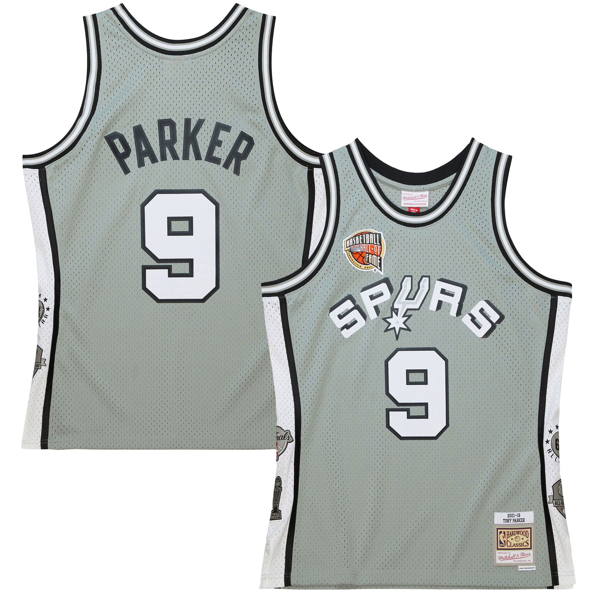 Tony Parker San Antonio Spurs Mitchell & Ness Unisex Hall Of Fame Class Of 2023 Throwback Swingman Basketball Jersey - Gray