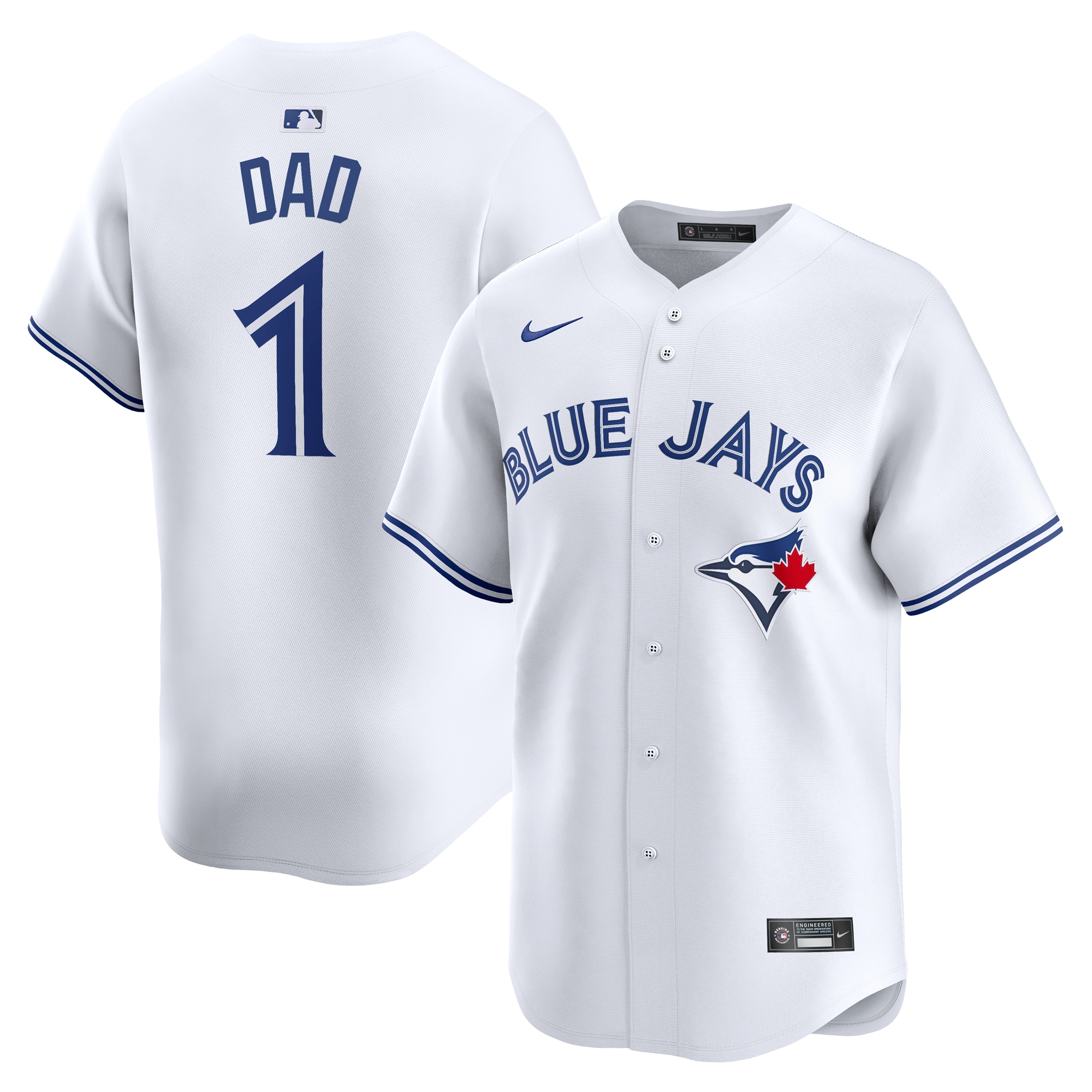 Toronto Blue Jays #1 Dad Home Limited Baseball Jersey - White