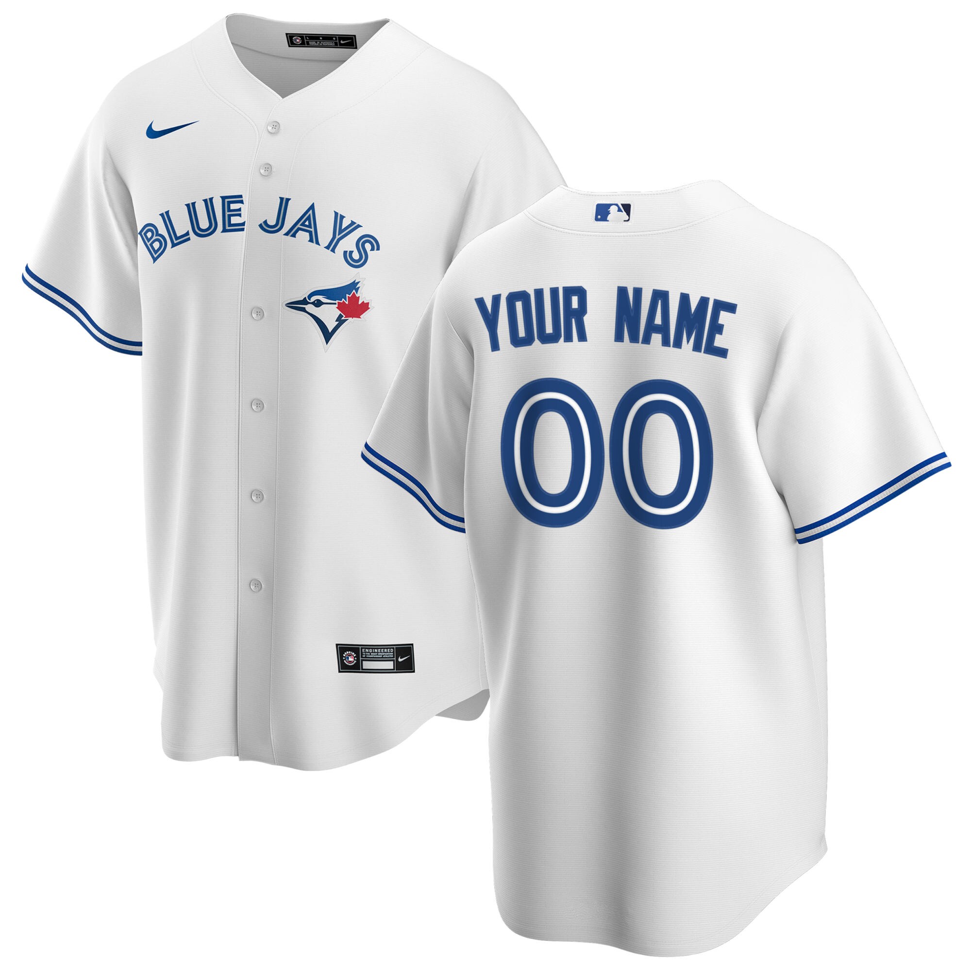 Toronto Blue Jays Home Replica Custom Baseball Jersey - White