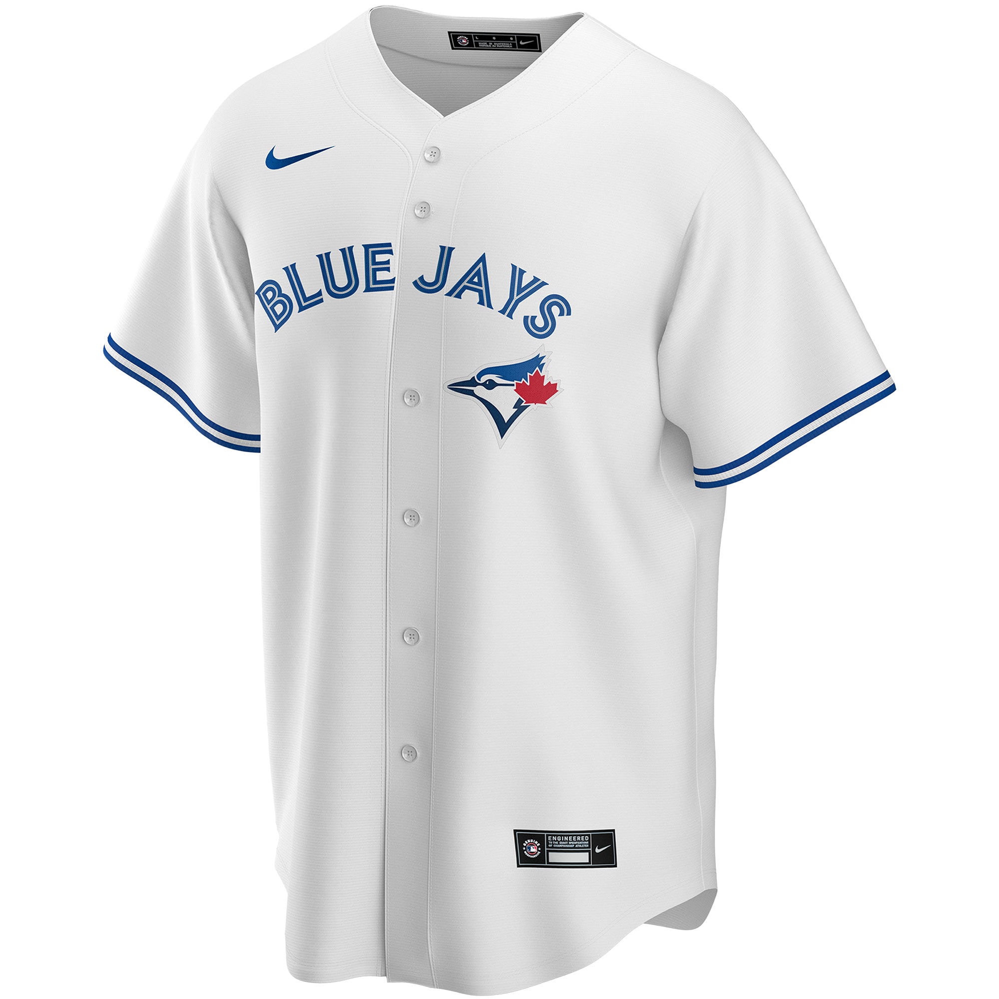 Alternative view of Toronto Blue Jays Home Replica Custom Baseball Jersey - White
