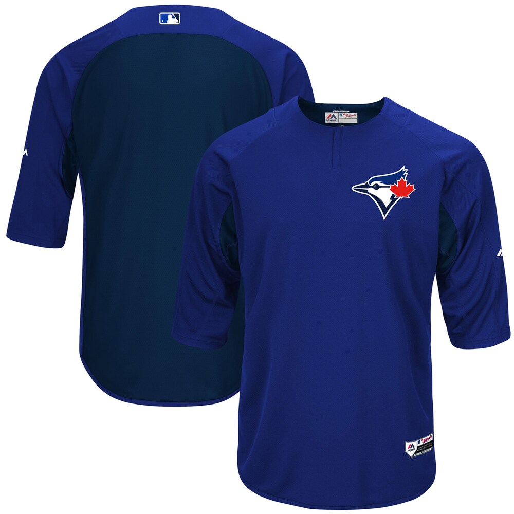 Toronto Blue Jays Majestic Collection On-field 3/4-sleeve Batting Practice Baseball Jersey - Royal/navy