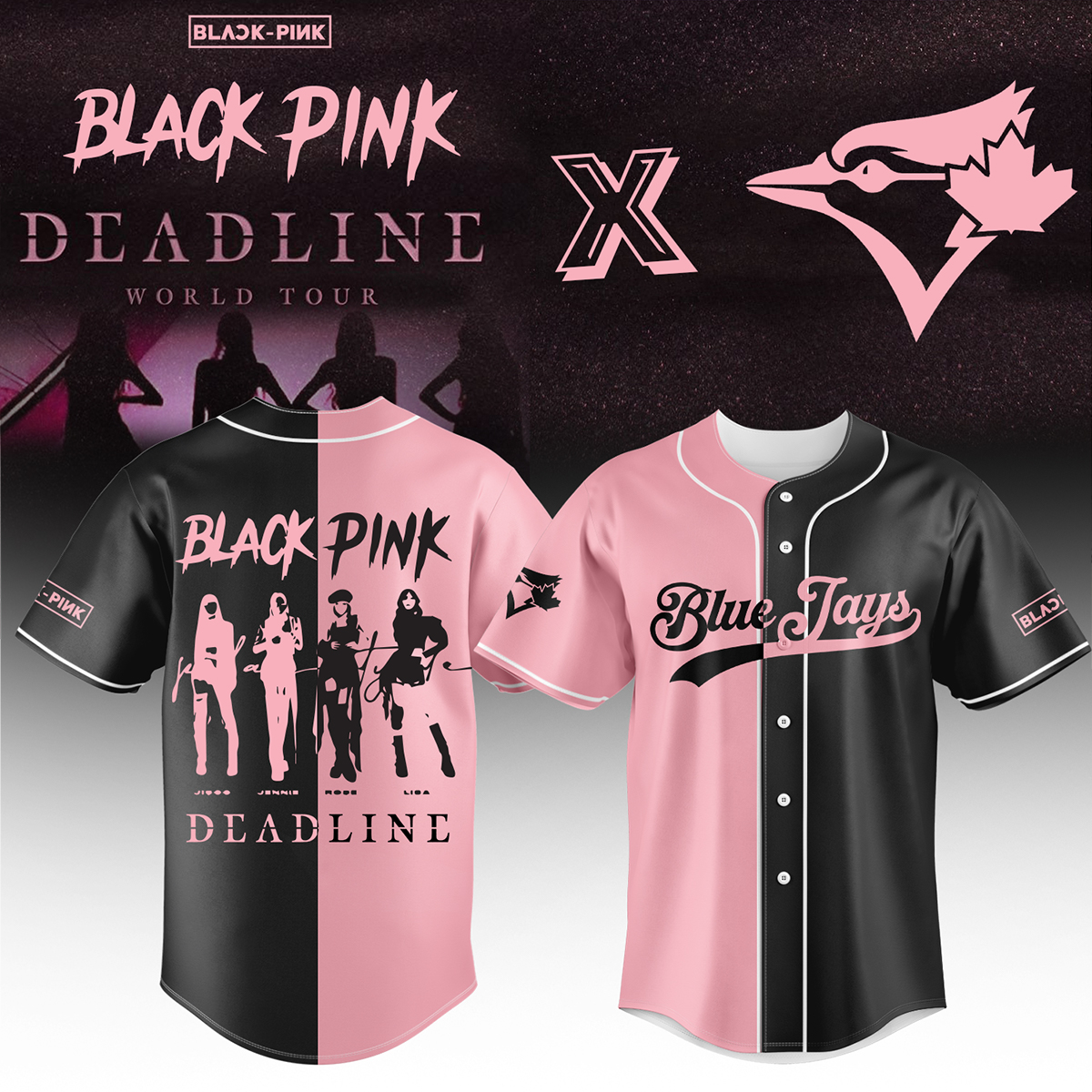 Toronto Blue Jays Mlb X Blackpink Custom Baseball Jersey