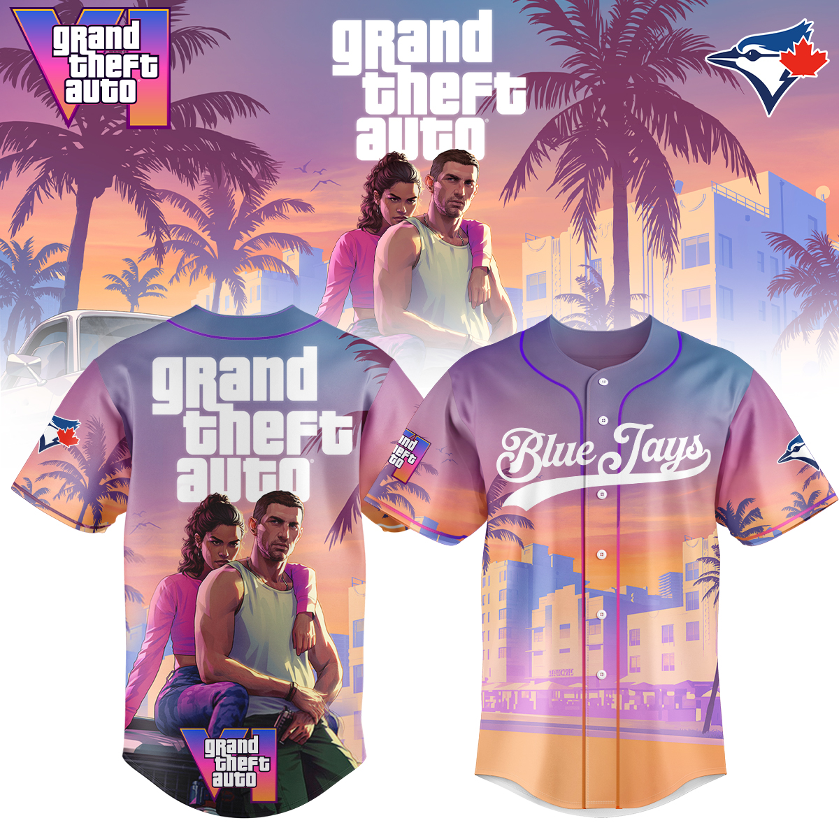 Toronto Blue Jays Mlb X Grand Theft Auto Custom Baseball Jersey