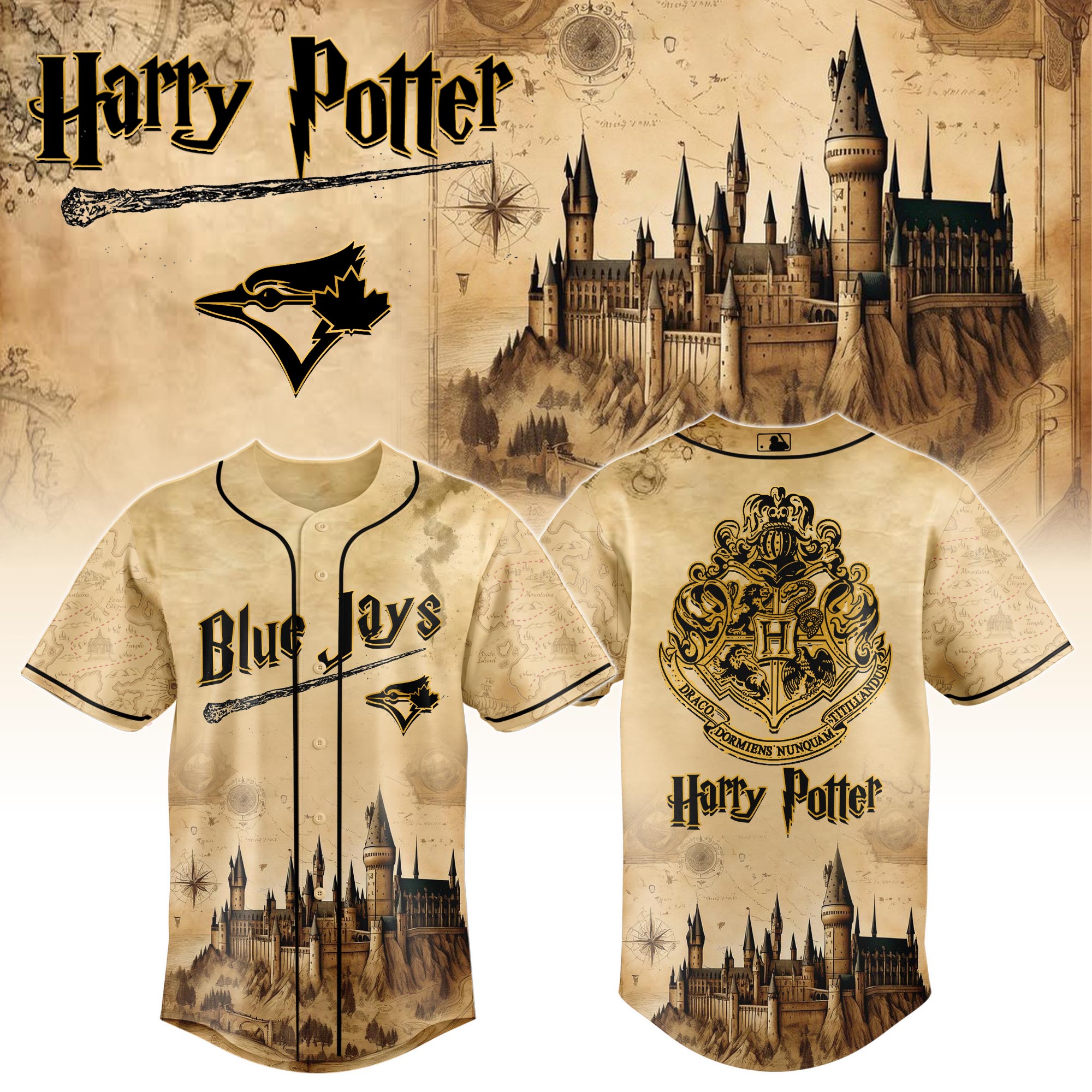 Toronto Blue Jays Mlb X Harry Potter Magic On The Mound Custom Baseball Jersey