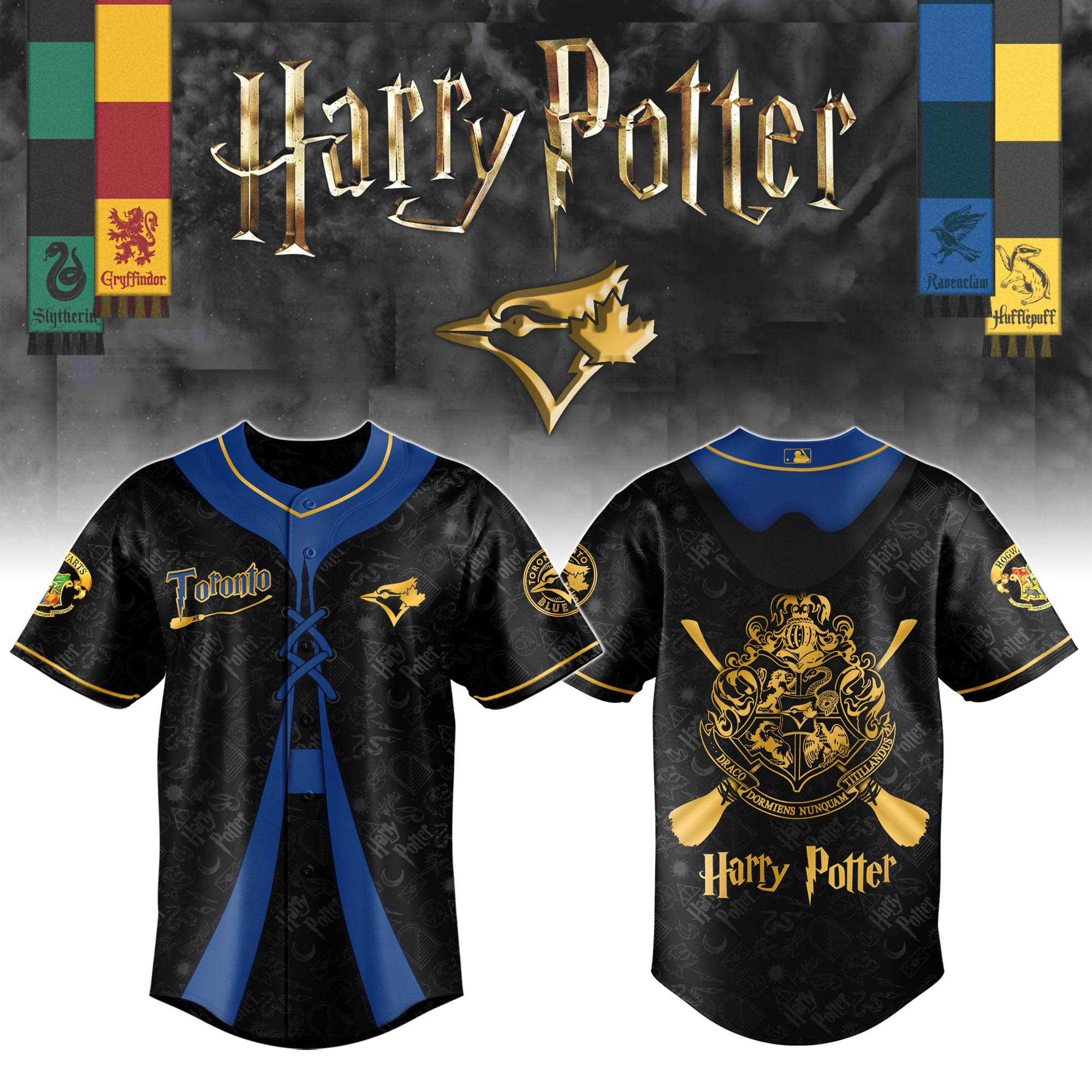 Toronto Blue Jays Mlb X Harry Potter Night Custom Baseball Jersey