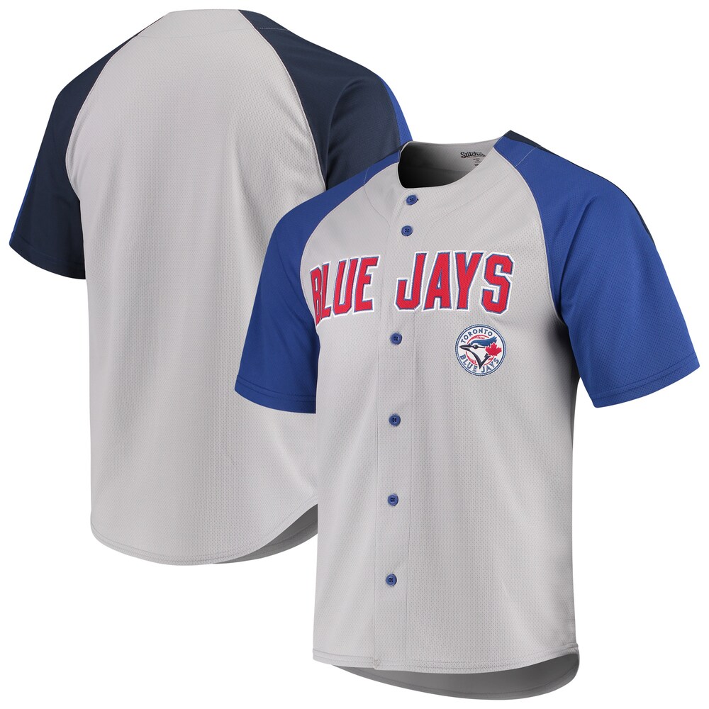 Toronto Blue Jays Stitches Lightweight Mesh Baseball Jersey - Gray/navy
