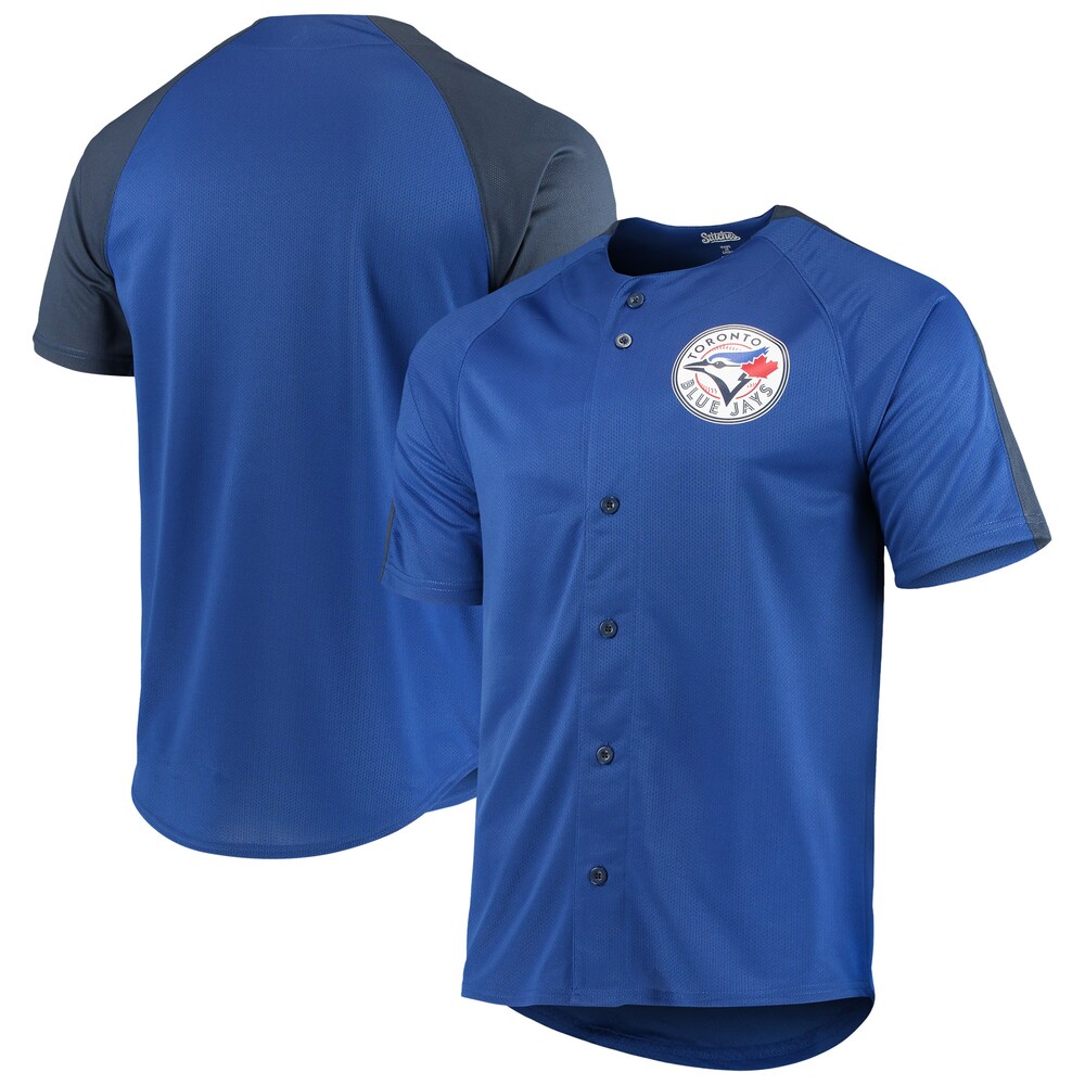 Toronto Blue Jays Stitches Logo Button-up Baseball Jersey - Royal
