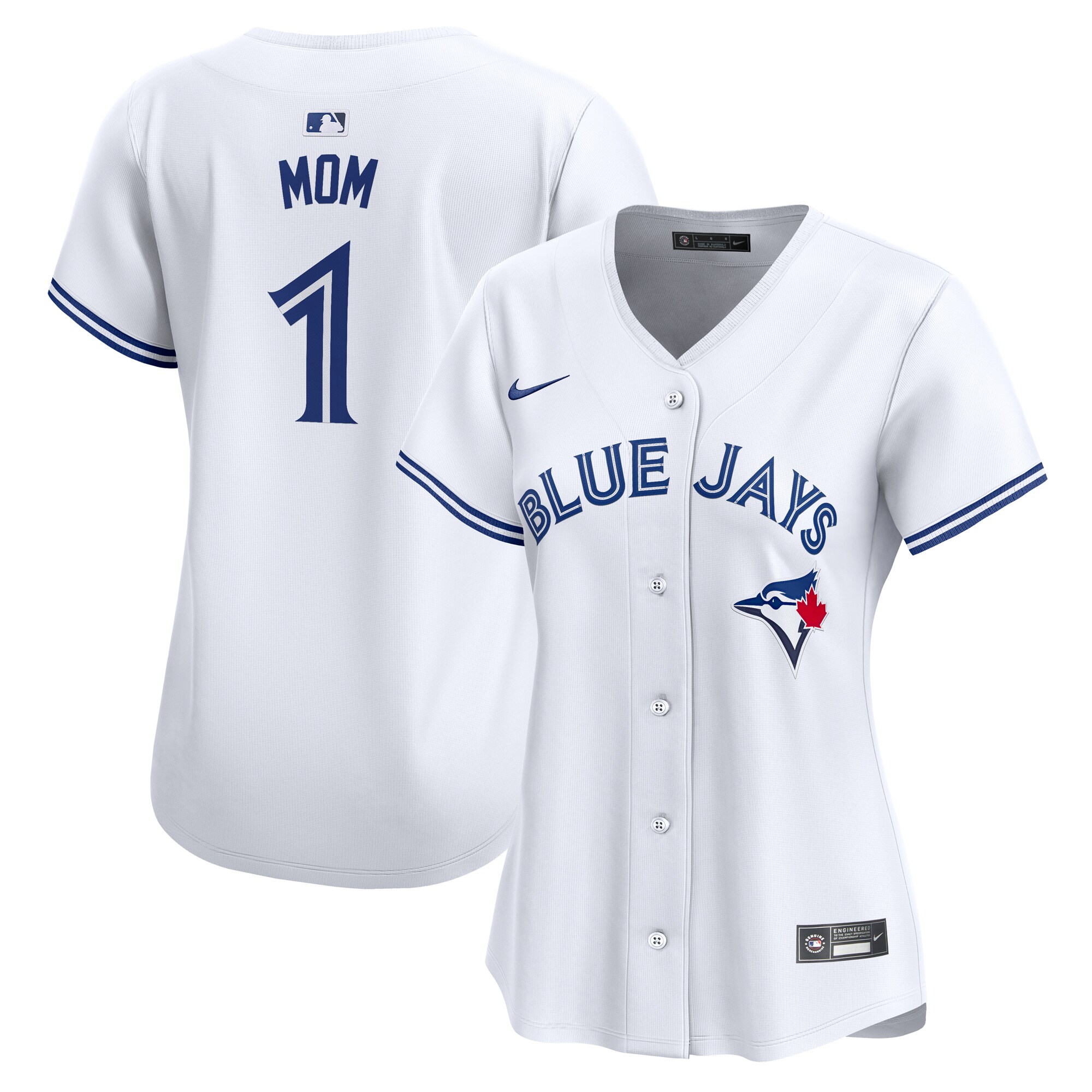 Toronto Blue Jays Women's #1 Mom Home Limited Baseball Jersey - White