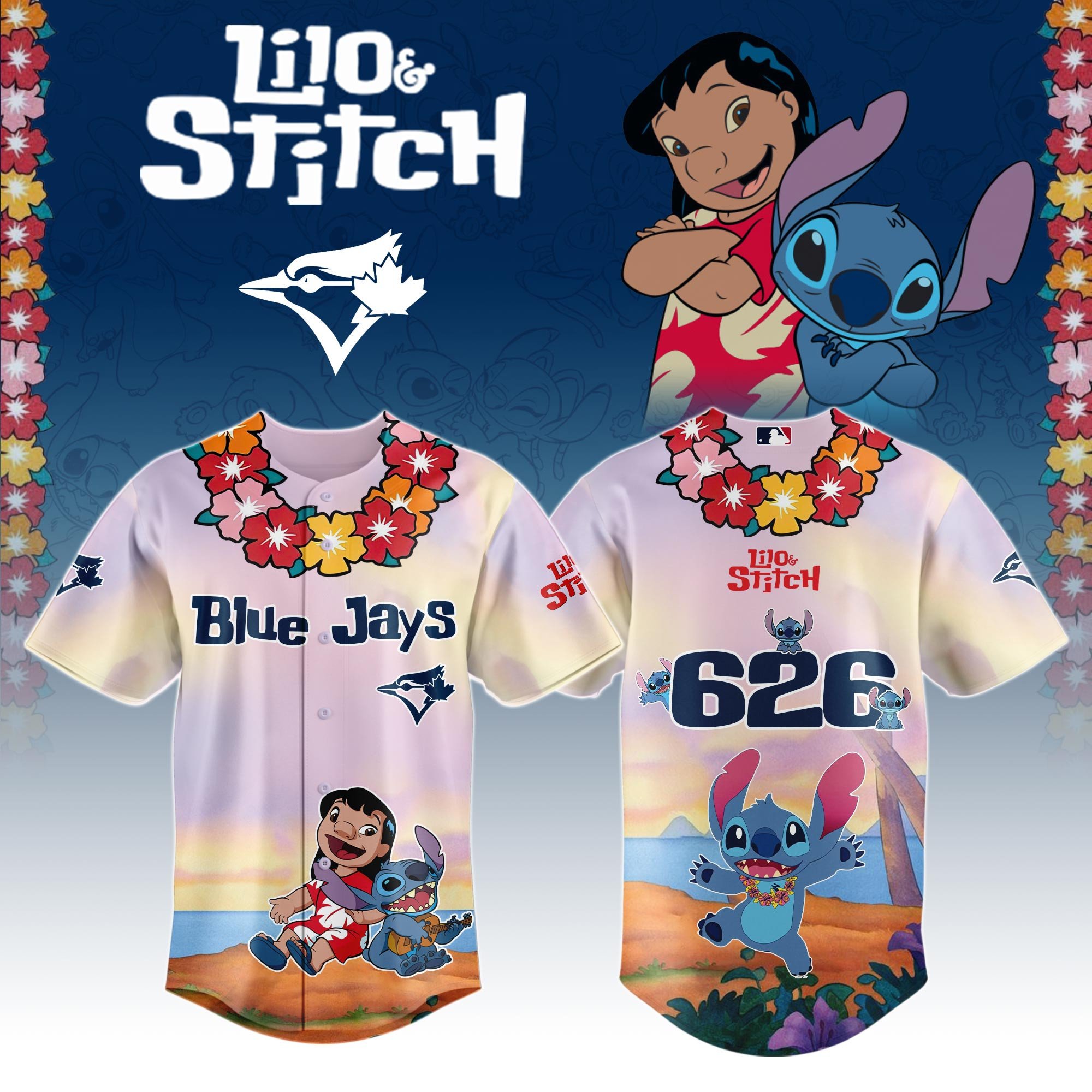 Toronto Blue Jays X Lilo & Stitch Special Edition Custom Baseball Jersey 2025
