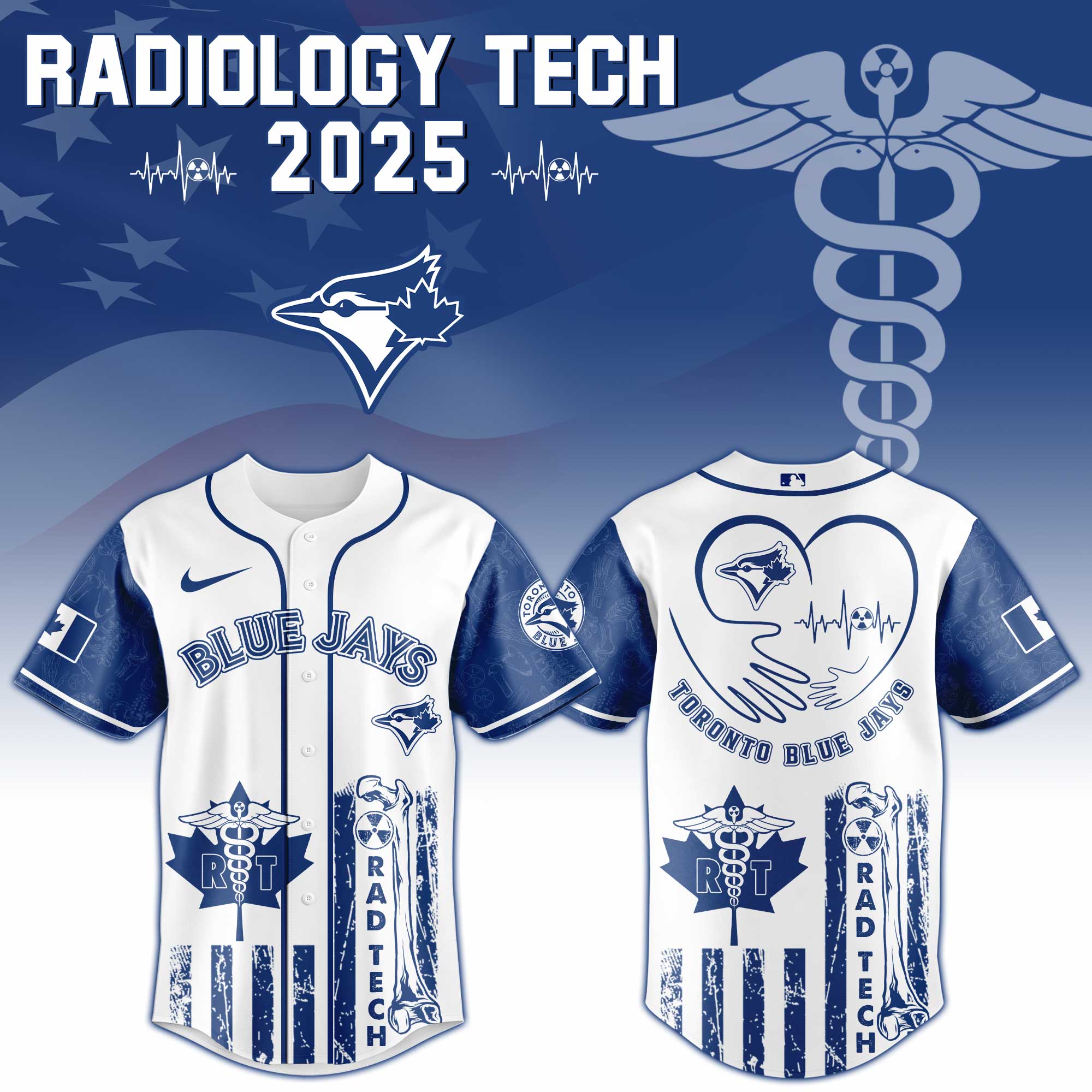 Toronto Blue Jays X Radiology Tech Night Exclusive Design Custom Baseball Jersey