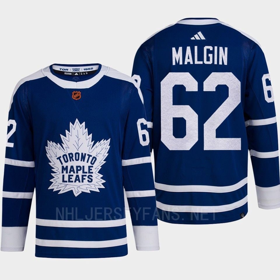 Toronto Maple Leafs 2022 Reverse Retro 2.0 Denis Malgin 62 Blue Primegreen Jersey Men's - JS385 