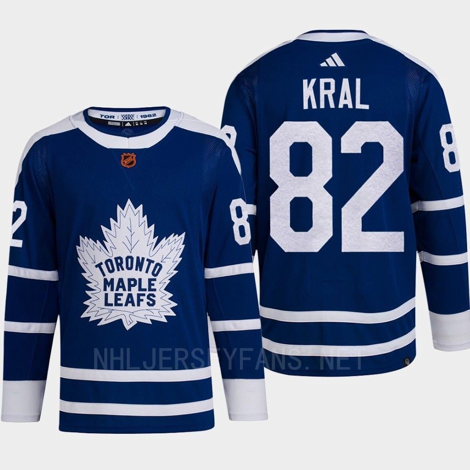 Toronto Maple Leafs 2022 Reverse Retro 2.0 Filip Kral 82 Blue Primegreen Hockey Jersey Men's - JS268 