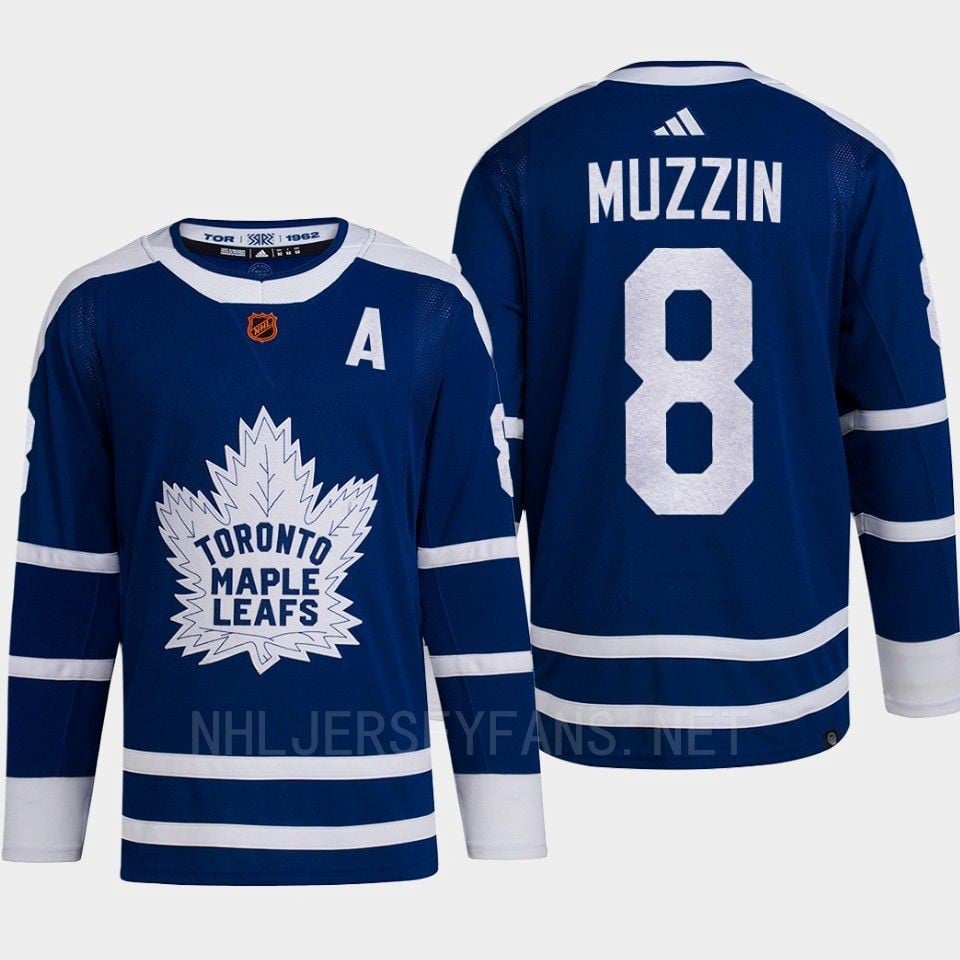 Toronto Maple Leafs 2022 Reverse Retro 2.0 Jake Muzzin 8 Blue Primegreen Hockey Jersey Men's - JS316 