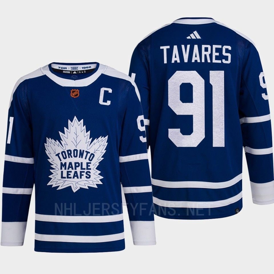 Toronto Maple Leafs 2022 Reverse Retro 2.0 John Tavares 91 Blue Primegreen Hockey Jersey Men's - JS621 