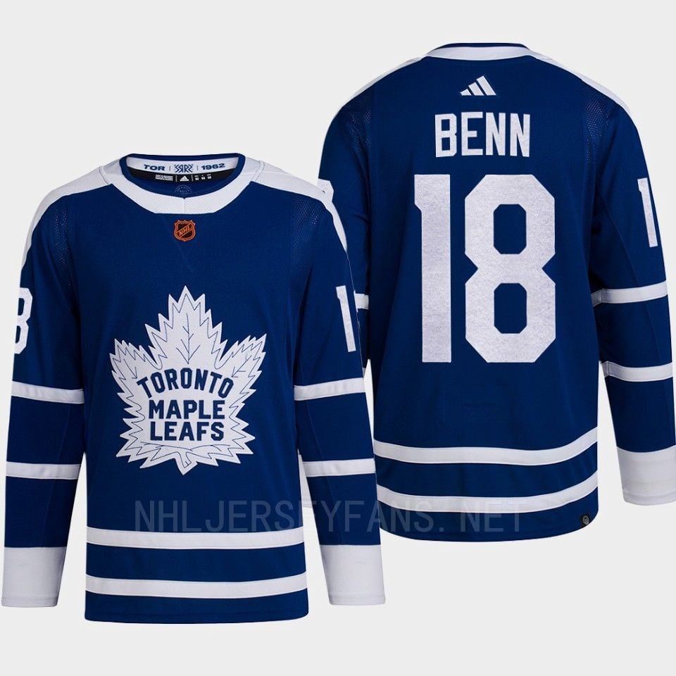 Toronto Maple Leafs 2022 Reverse Retro 2.0 Jordie Benn 18 Blue Primegreen Hockey Jersey Men's - JS723 