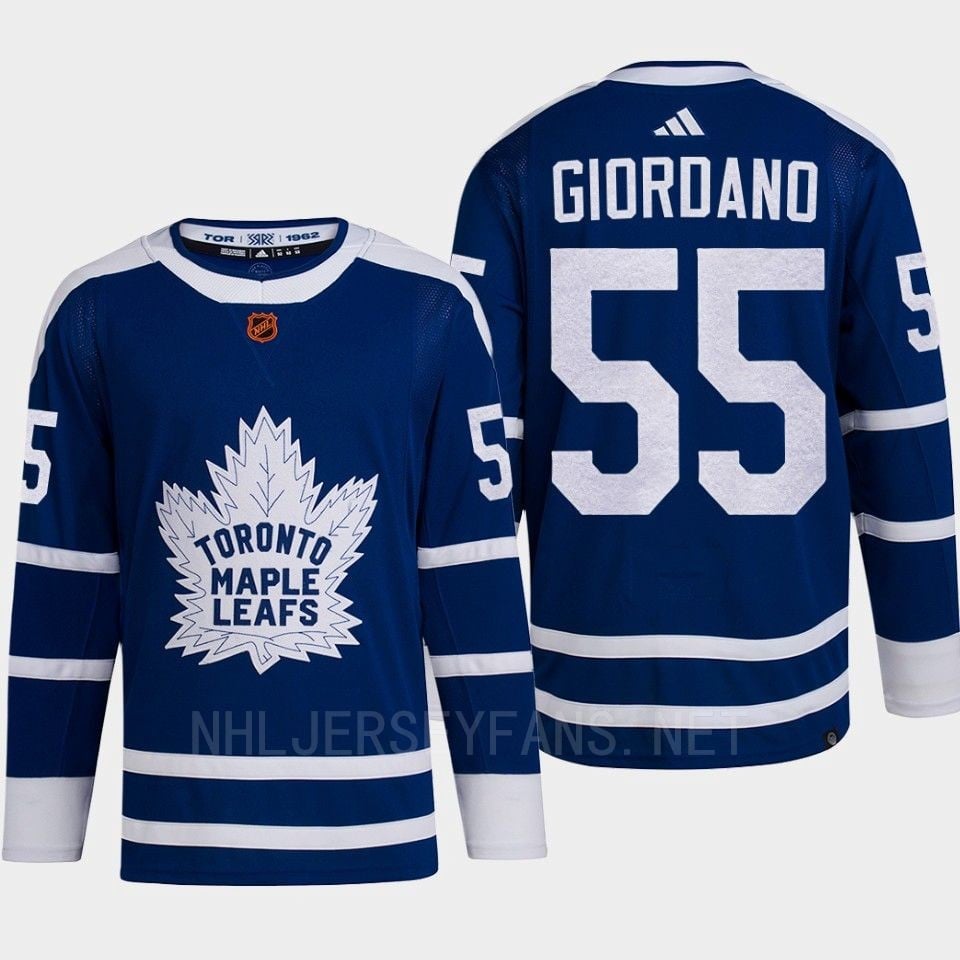 Toronto Maple Leafs 2022 Reverse Retro 2.0 Mark Giordano 55 Blue Primegreen Hockey Jersey Men's - JS500 