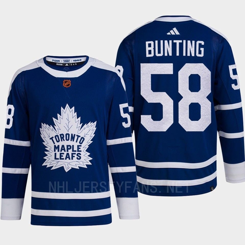 Toronto Maple Leafs 2022 Reverse Retro 2.0 Michael Bunting 58 Blue Primegreen Hockey Jersey Men's - JS465 
