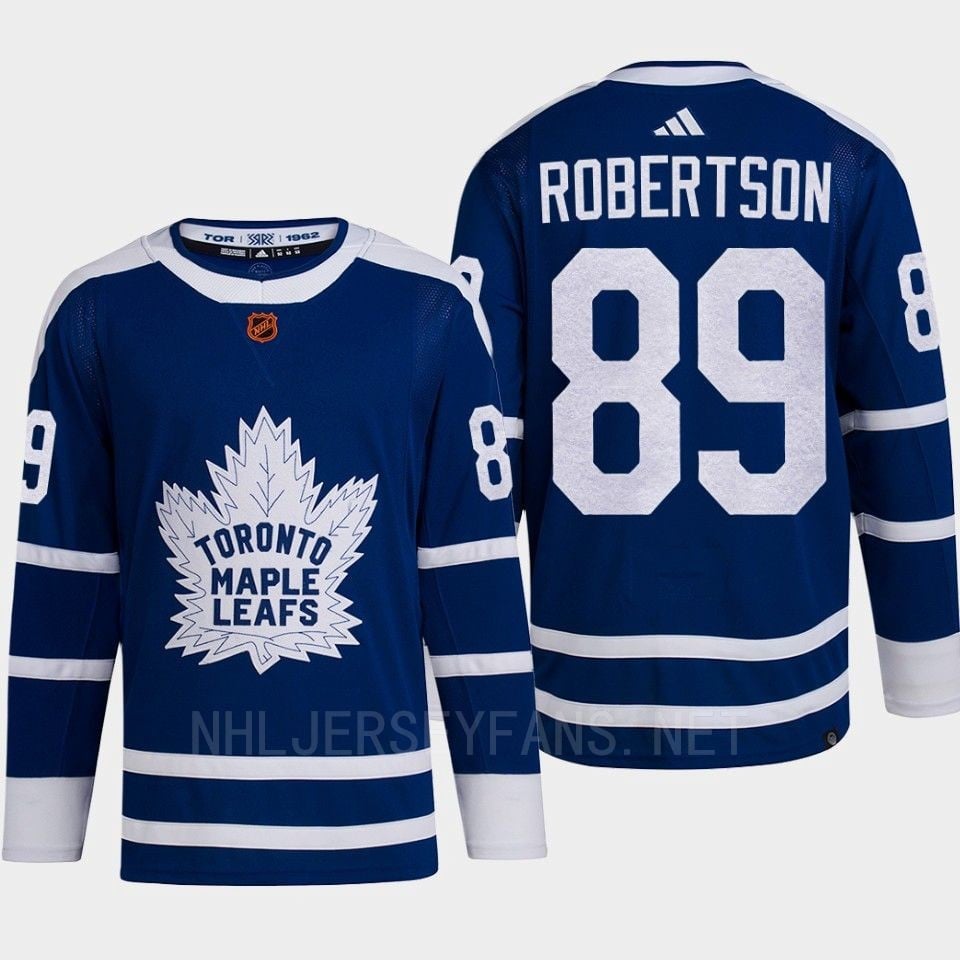 Toronto Maple Leafs 2022 Reverse Retro 2.0 Nick Robertson 89 Blue Primegreen Hockey Jersey Men's - JS205 