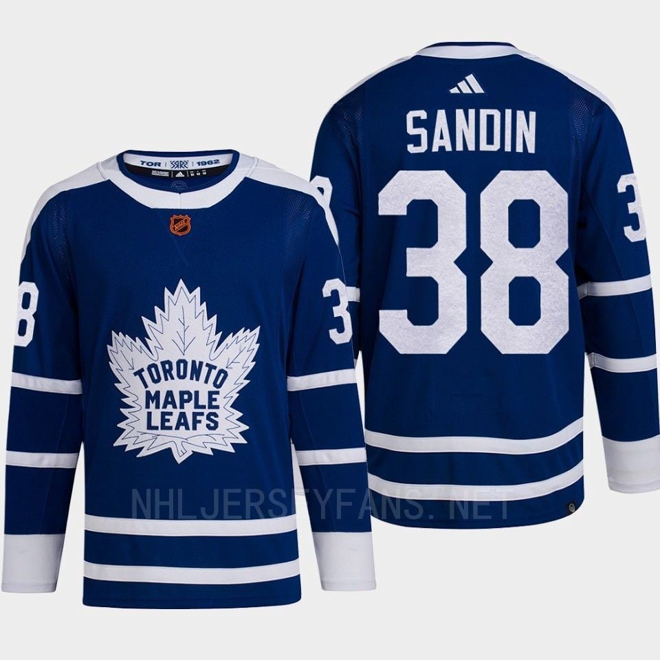 Toronto Maple Leafs 2022 Reverse Retro 2.0 Rasmus Sandin 38 Blue Primegreen Hockey Jersey Men's - JS336 
