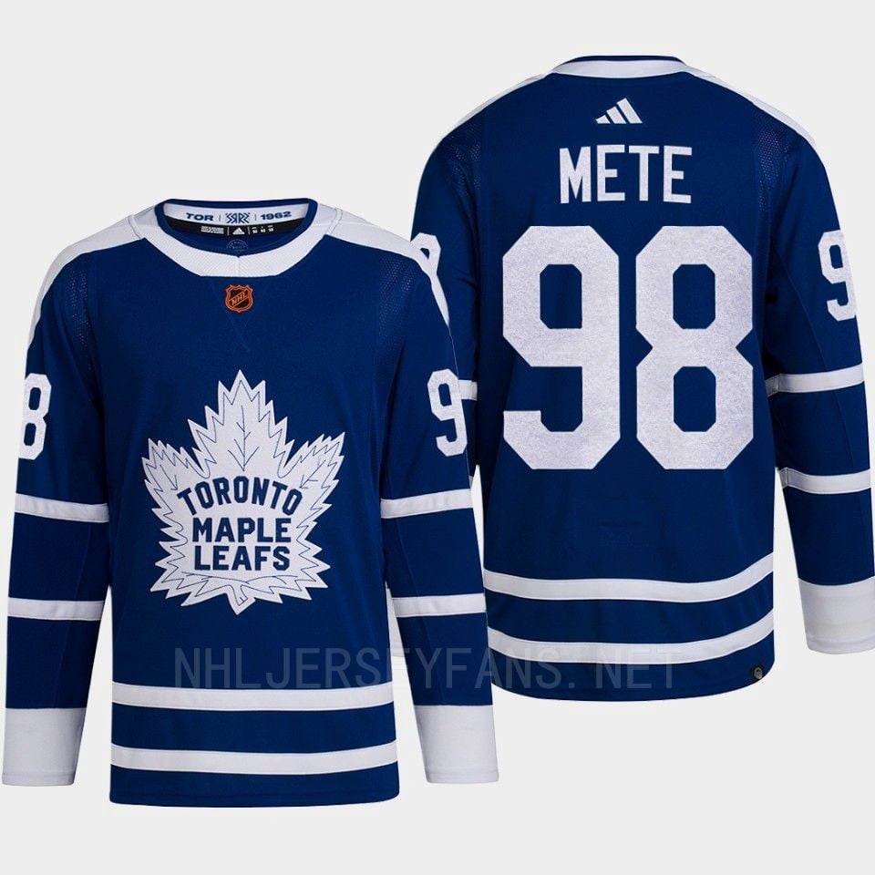 Toronto Maple Leafs 2022 Reverse Retro 2.0 Victor Mete 98 Blue Primegreen Hockey Jersey Men's - JS477 
