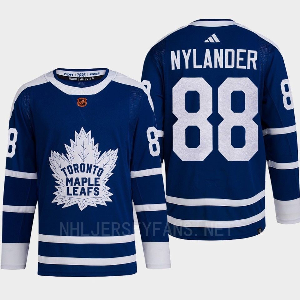 Toronto Maple Leafs 2022 Reverse Retro 2.0 William Nylander 88 Blue Primegreen Hockey Jersey Men's - JS895 