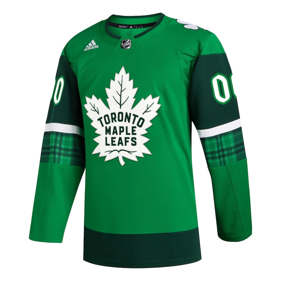 Alternative view of Toronto Maple Leafs St. Patrick's Day Custom Men Hockey Jersey - Kelly Green - JS140 