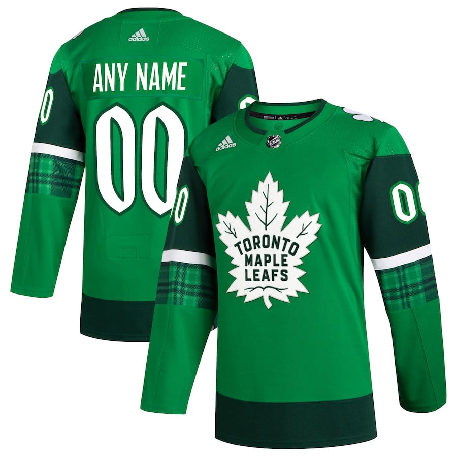 Toronto Maple Leafs St. Patrick's Day Custom Men Hockey Jersey - Kelly Green - JS140 