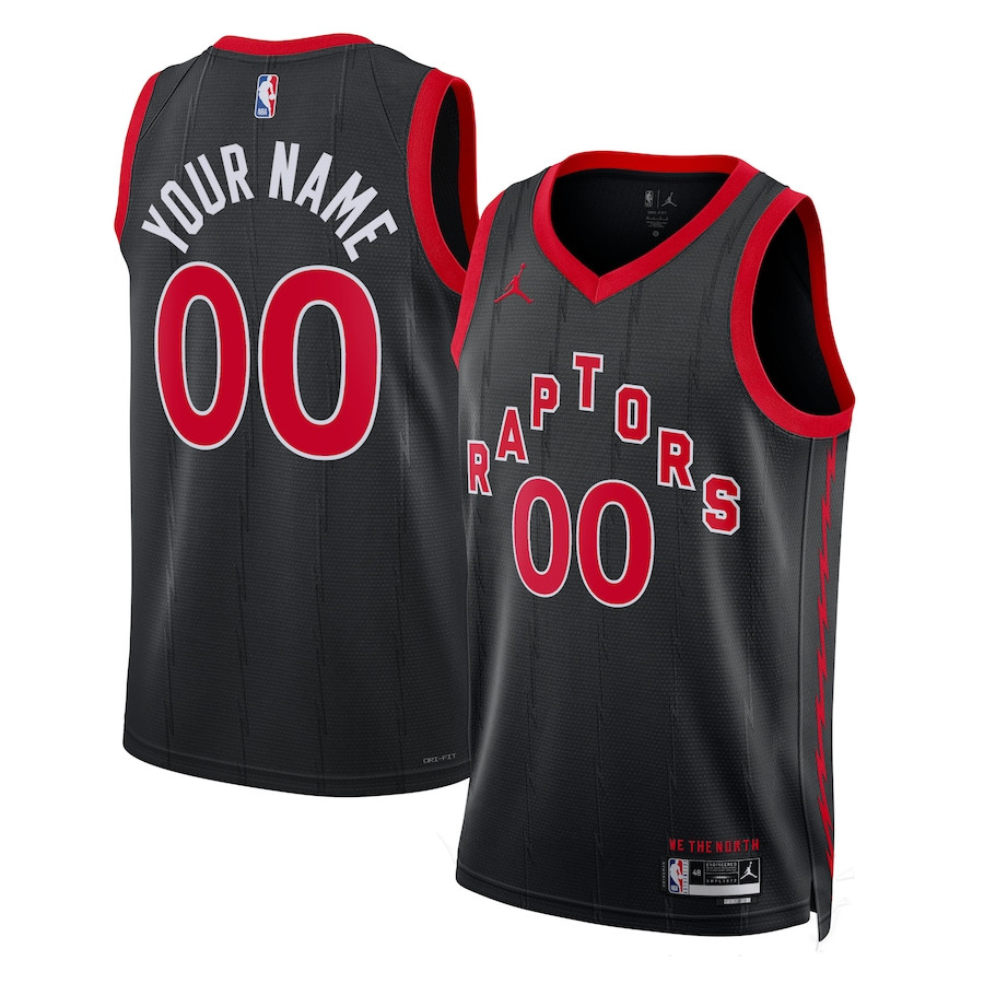 Toronto Raptors 2023/24 Statement Swingman Custom Men Basketball Jersey - Black - JS844 