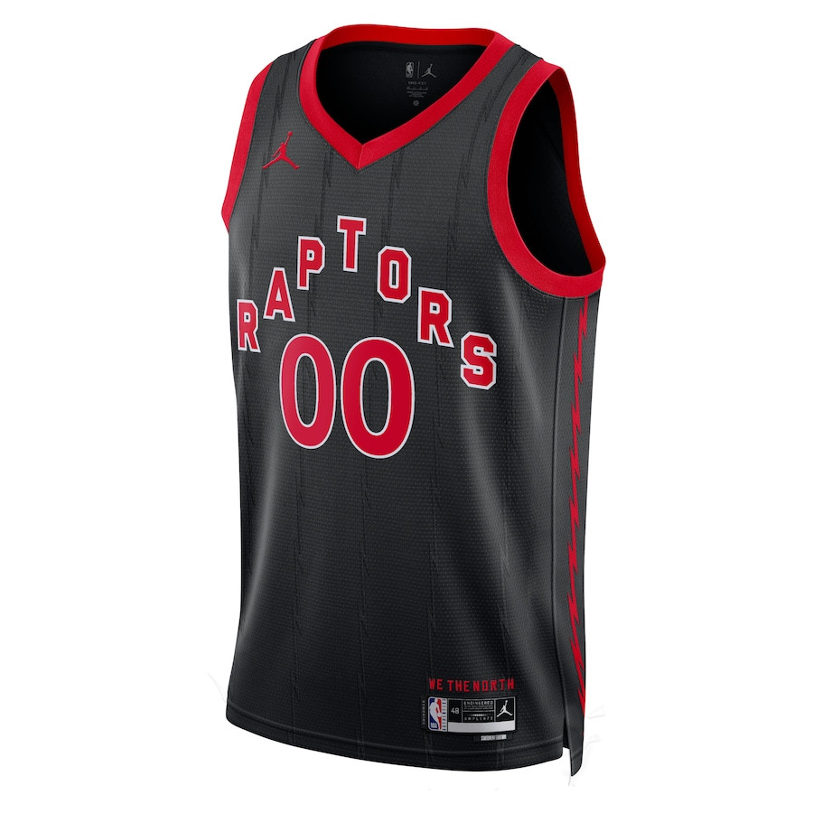 Alternative view of Toronto Raptors 2023/24 Statement Swingman Custom Men Basketball Jersey - Black - JS844 