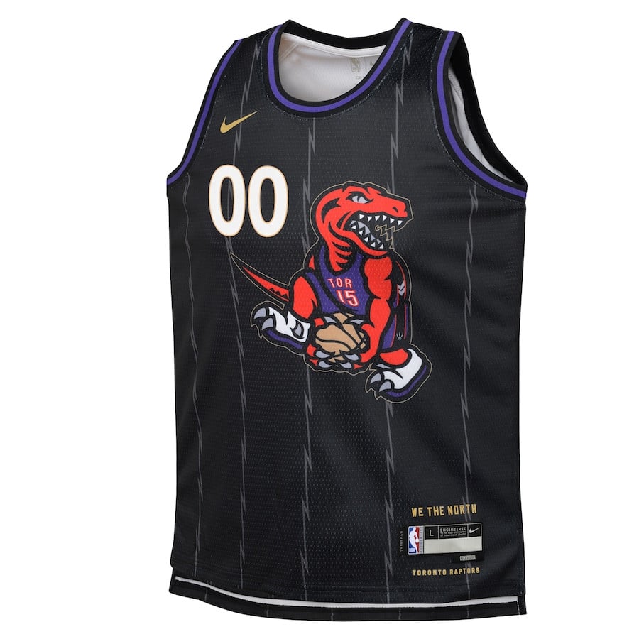 Alternative view of Toronto Raptors 2024/25 Swingman Custom YOUTH Basketball Jersey - City Edition - Black - JS833 