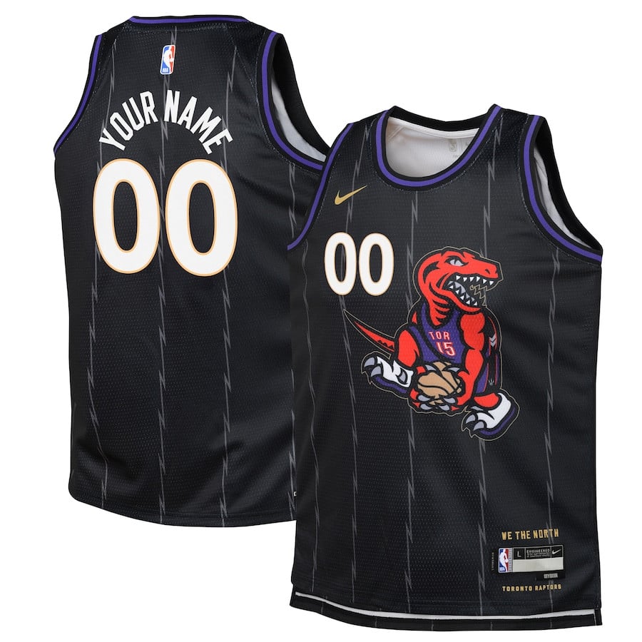 Toronto Raptors 2024/25 Swingman Custom YOUTH Basketball Jersey - City Edition - Black - JS833 