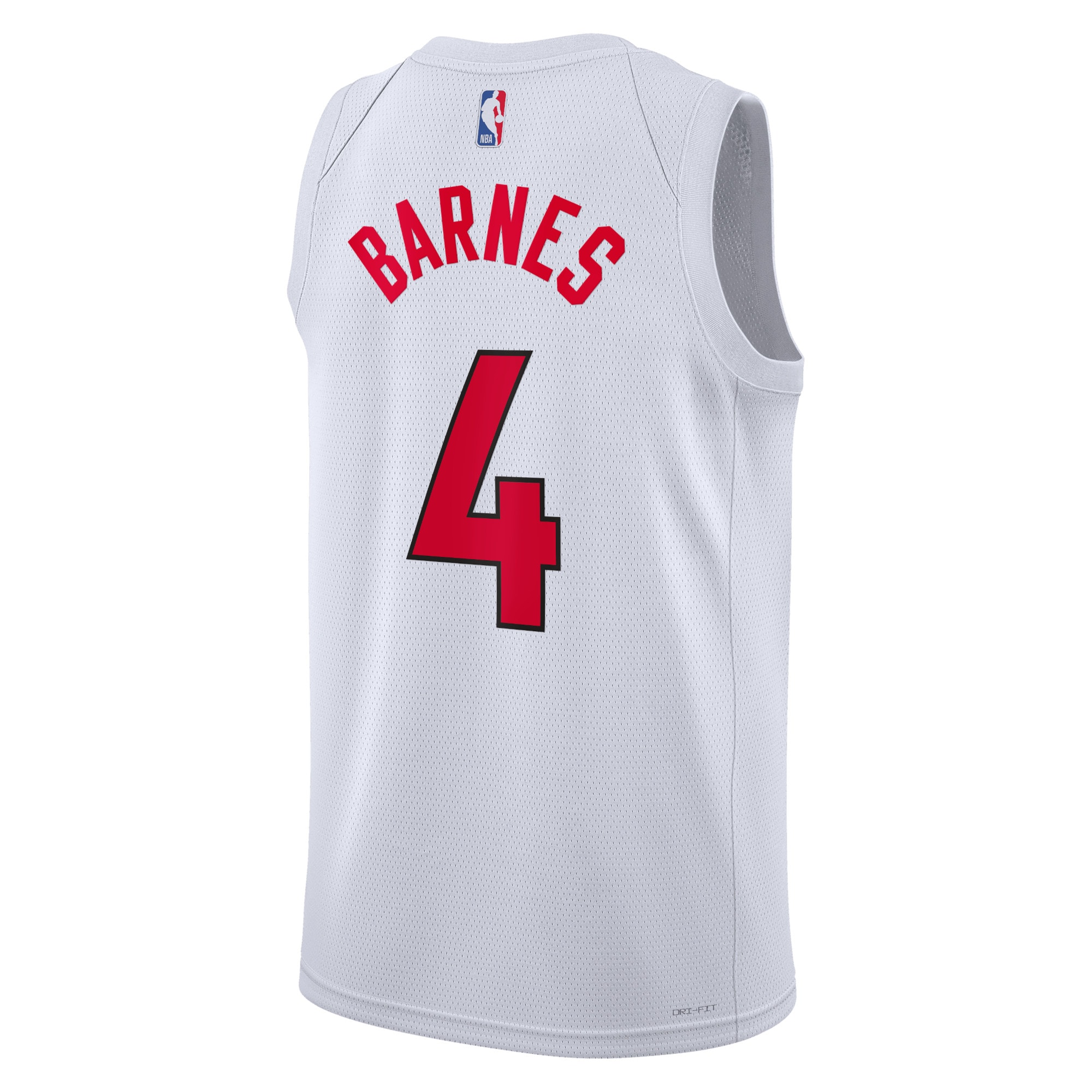 Alternative view of Toronto Raptors Association Edition Swingman Basketball Jersey - White - Scottie Barnes - Unisex - JS424 