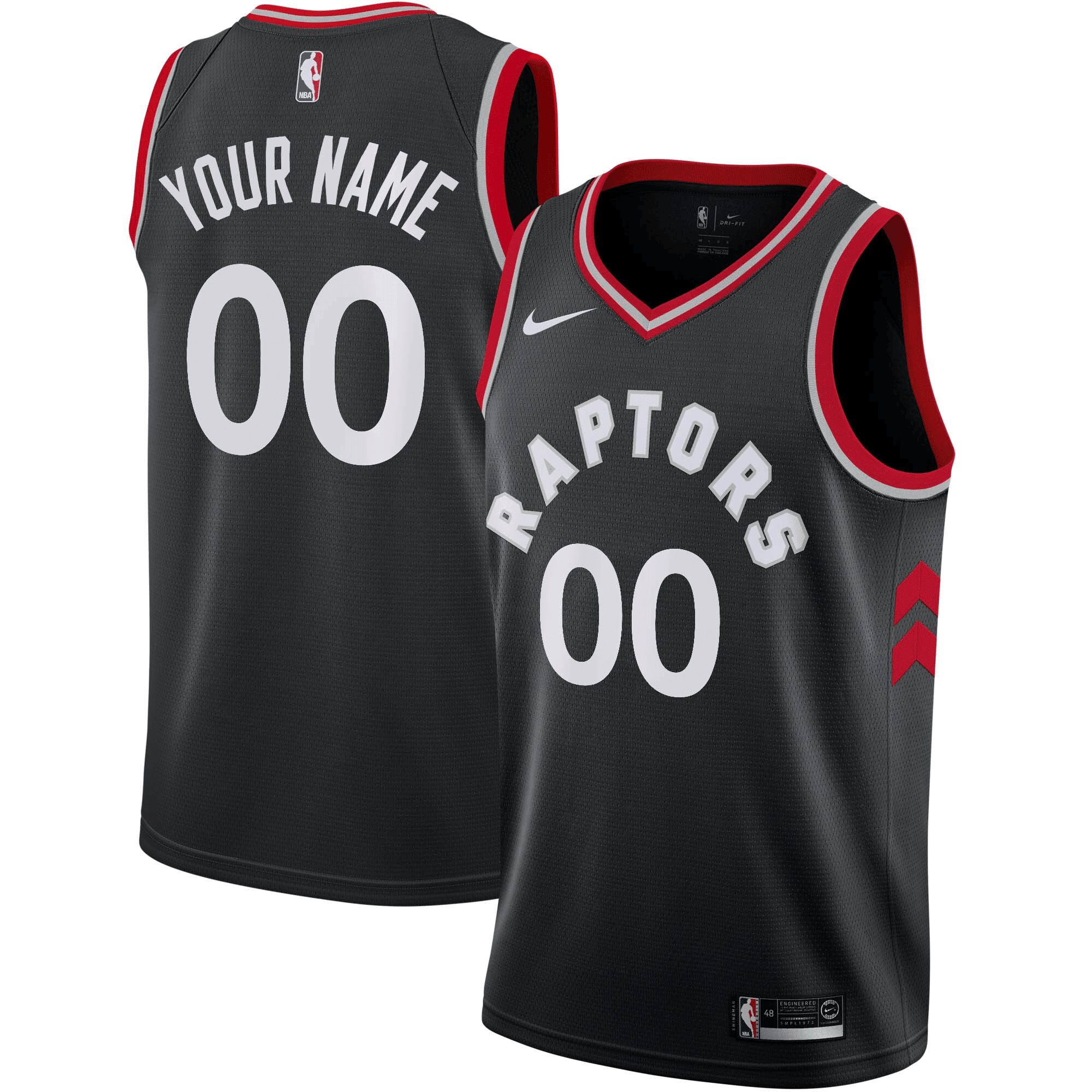 Toronto Raptors Custom Swingman Basketball Jersey Black - Statement Edition Basketball Jersey - JS234 