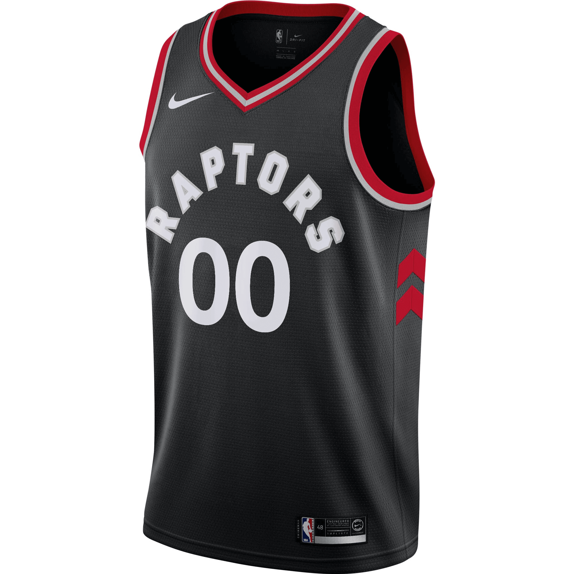 Alternative view of Toronto Raptors Custom Swingman Basketball Jersey Black - Statement Edition Basketball Jersey - JS234 