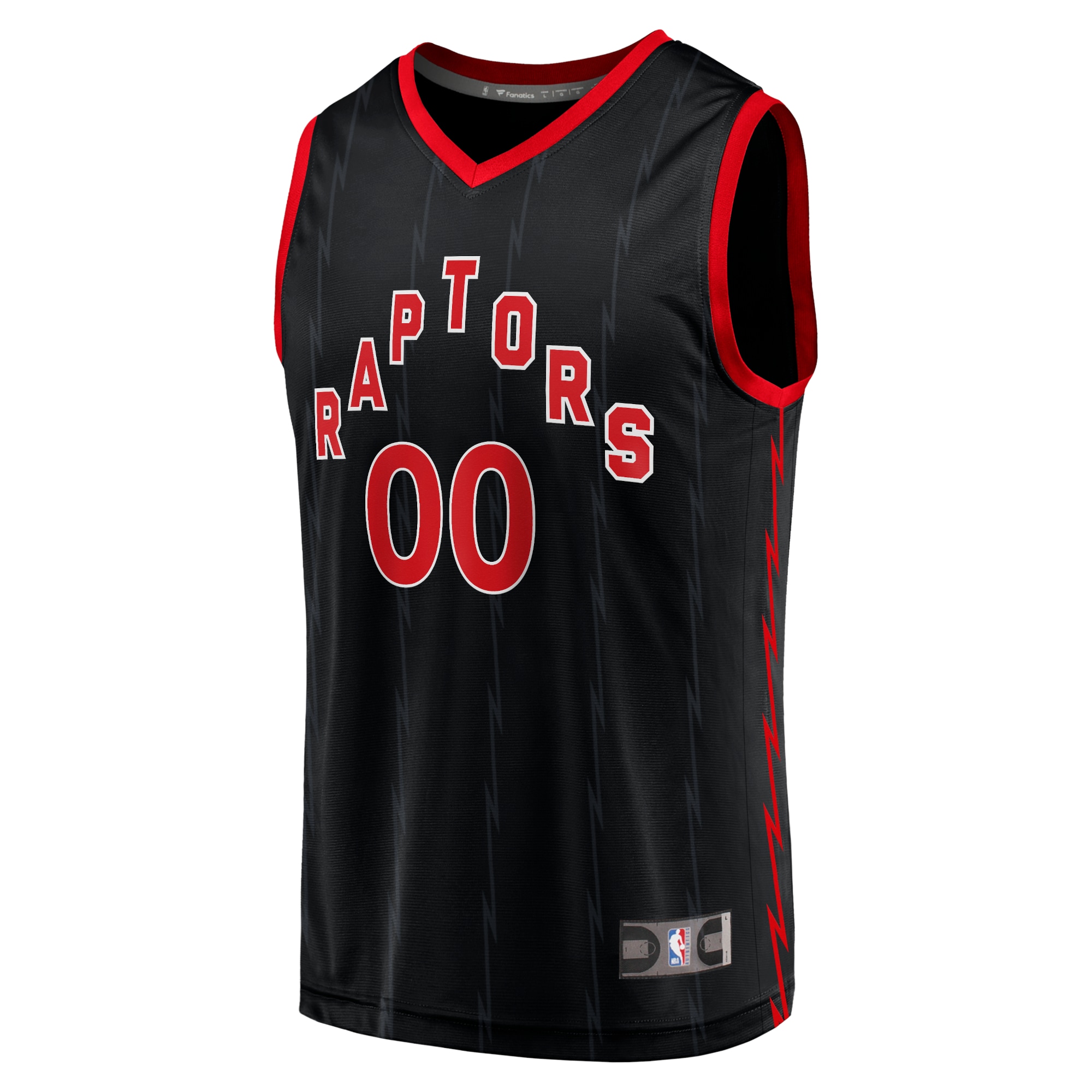 Alternative view of Toronto Raptors Fanatics Fast Break Replica Custom Basketball Jersey Black - Statement Edition