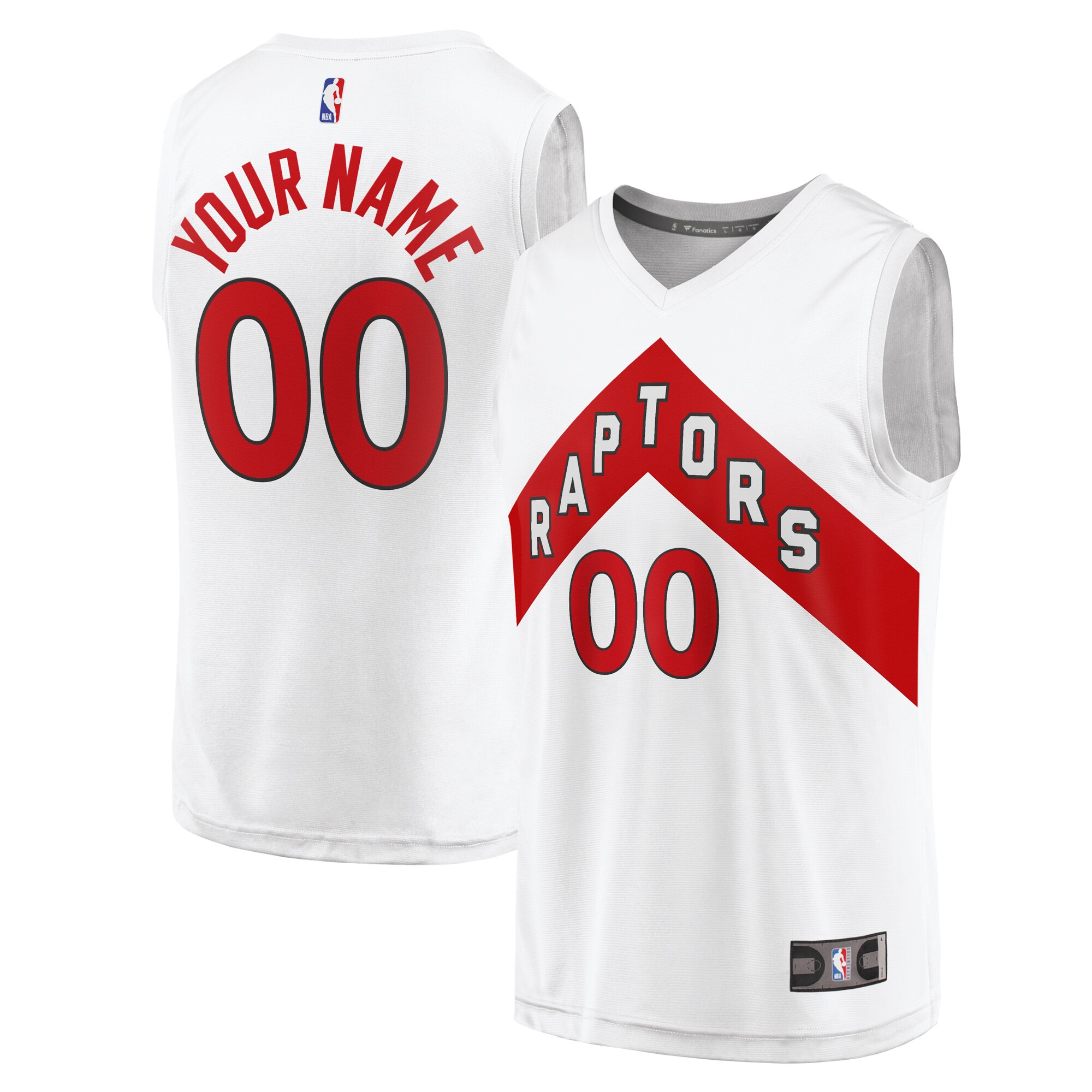 Toronto Raptors Fanatics Youth Fast Break Replica Custom Basketball Jersey - Association Edition - White