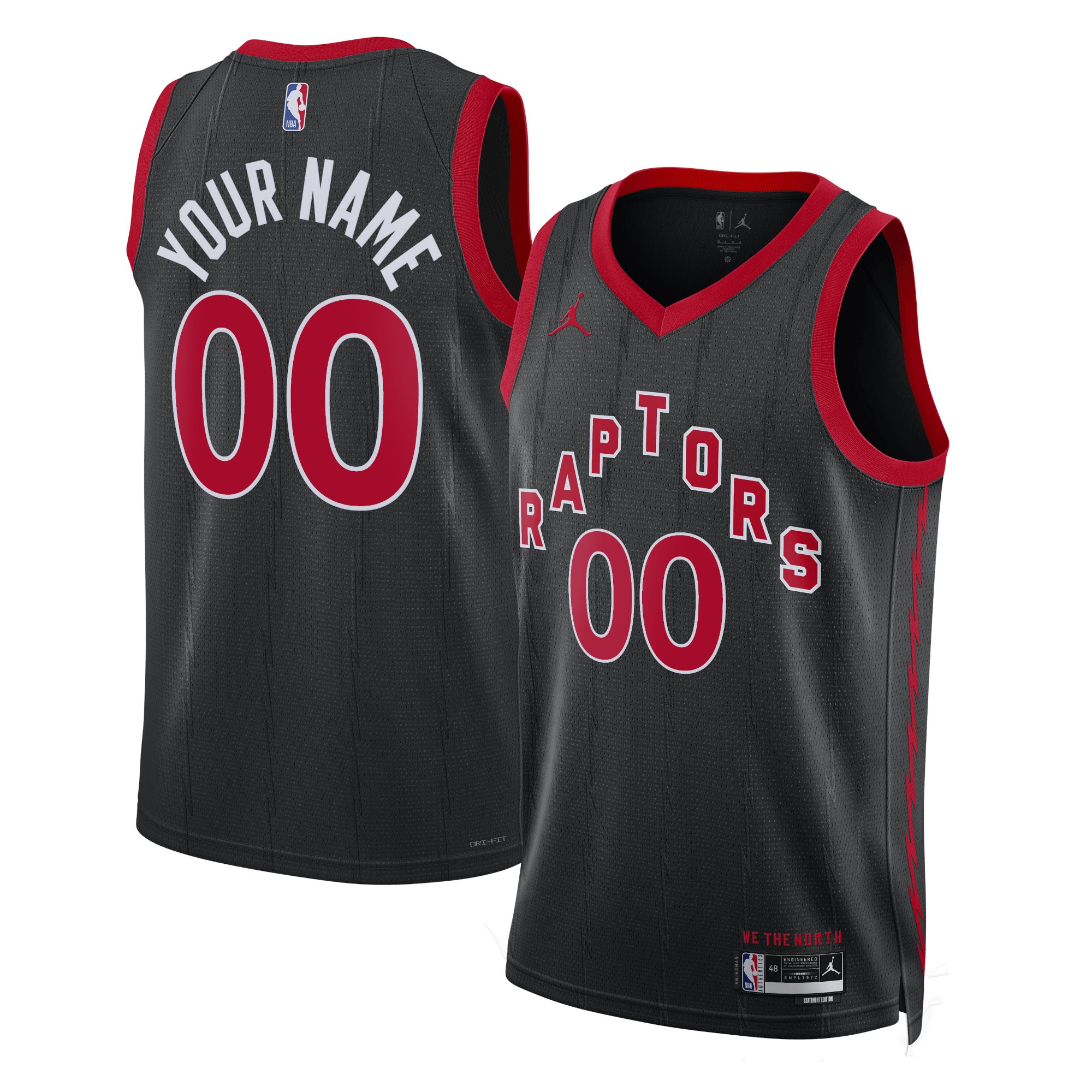 Toronto Raptors Jordan Brand Unisex 2022/23 Swingman Custom Basketball Jersey - Statement Edition - Black