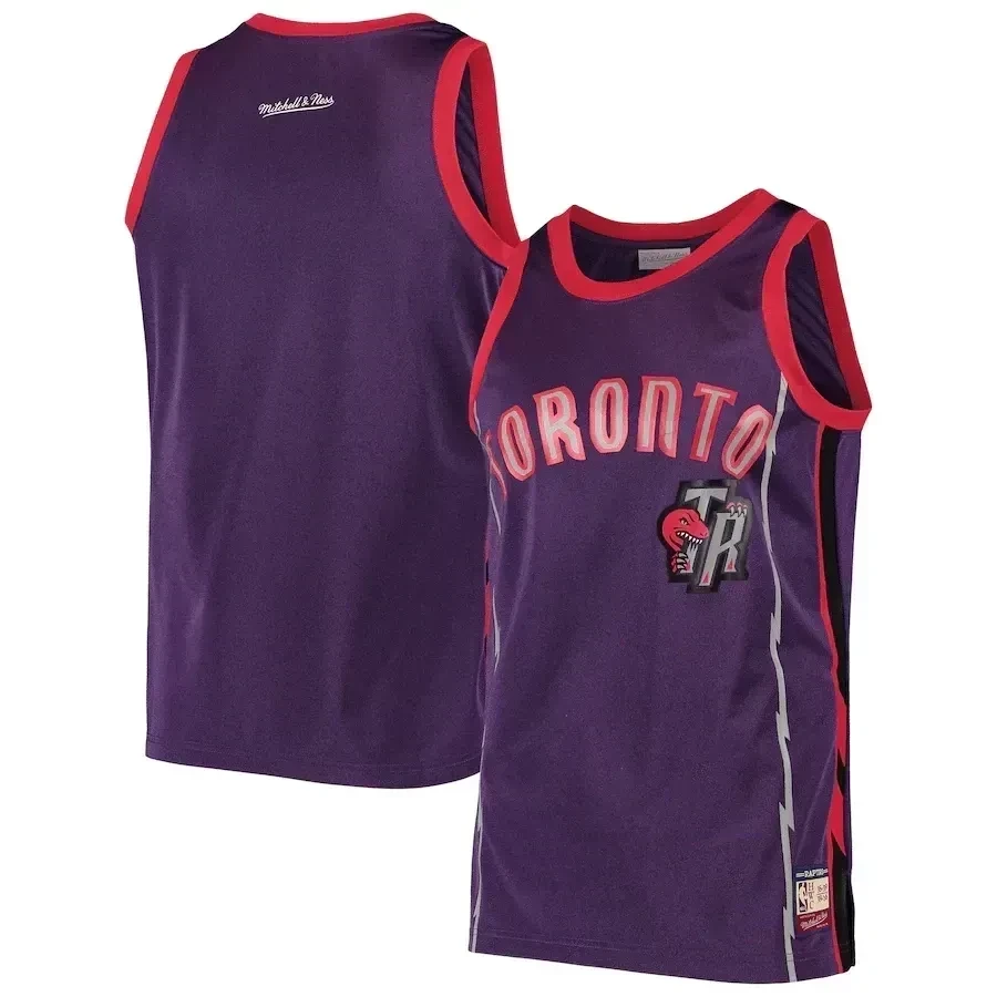 Toronto Raptors Mitchell & Ness Hardwood Classics Team Heritage Tank Top - Purple Basketball Jersey - JS261 