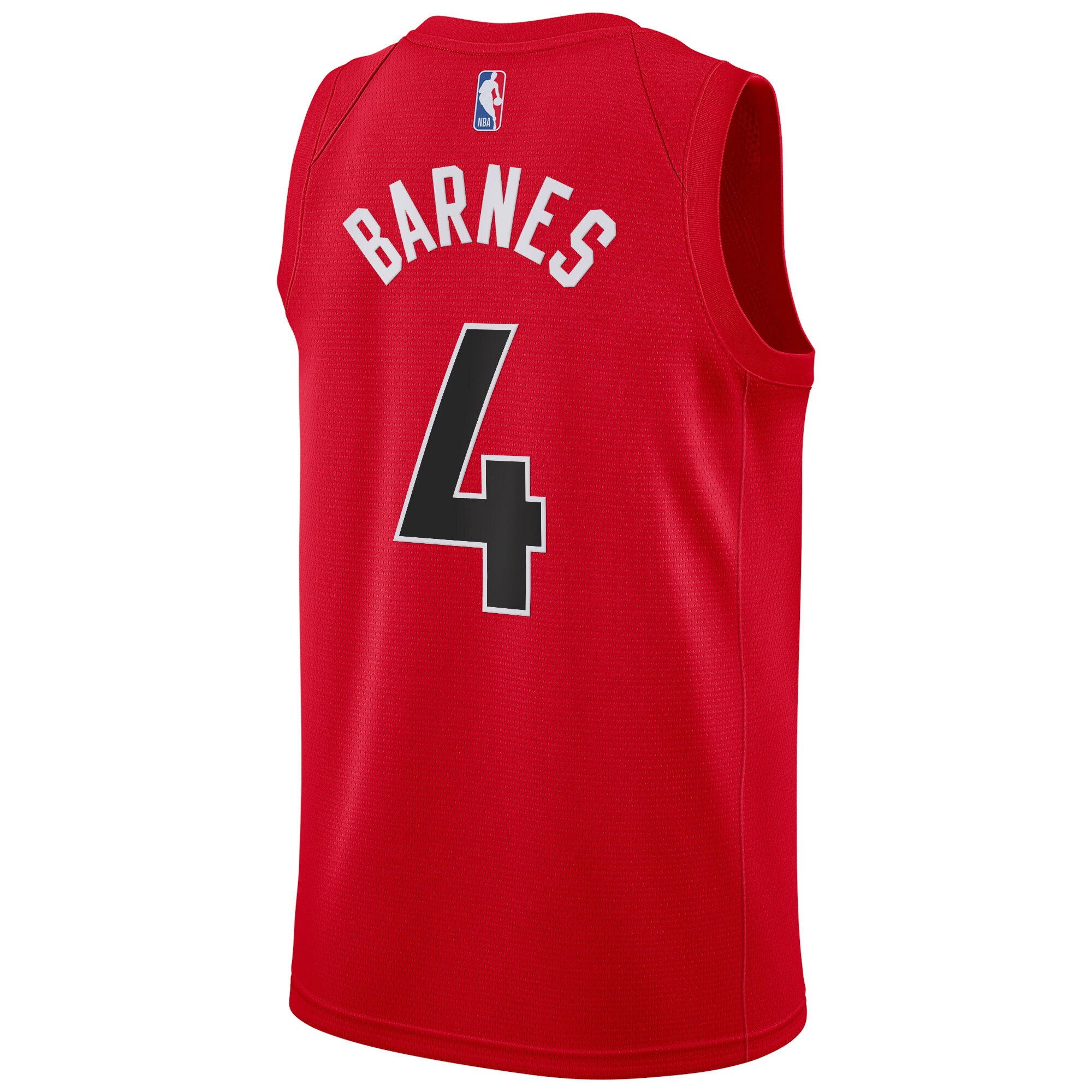 Alternative view of Toronto Raptors Swingman Basketball Jersey - Red - Scottie Barnes - Mens - Icon Edition - JS443 