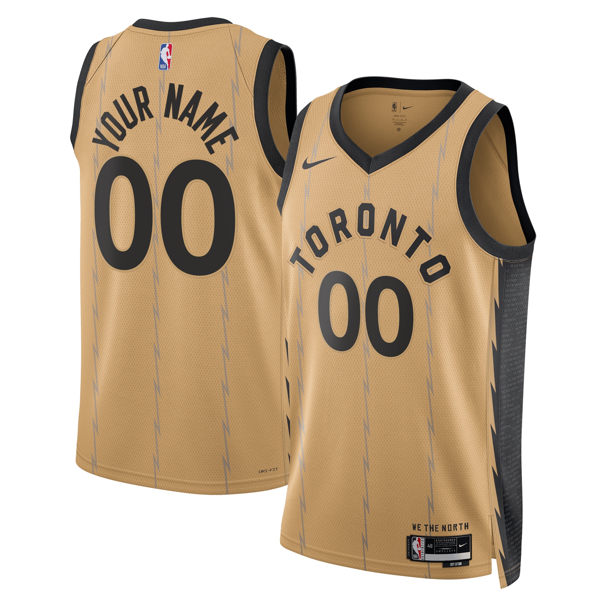 Toronto Raptors Unisex 2023/24 Custom Swingman Basketball Jersey - Gold - City Edition