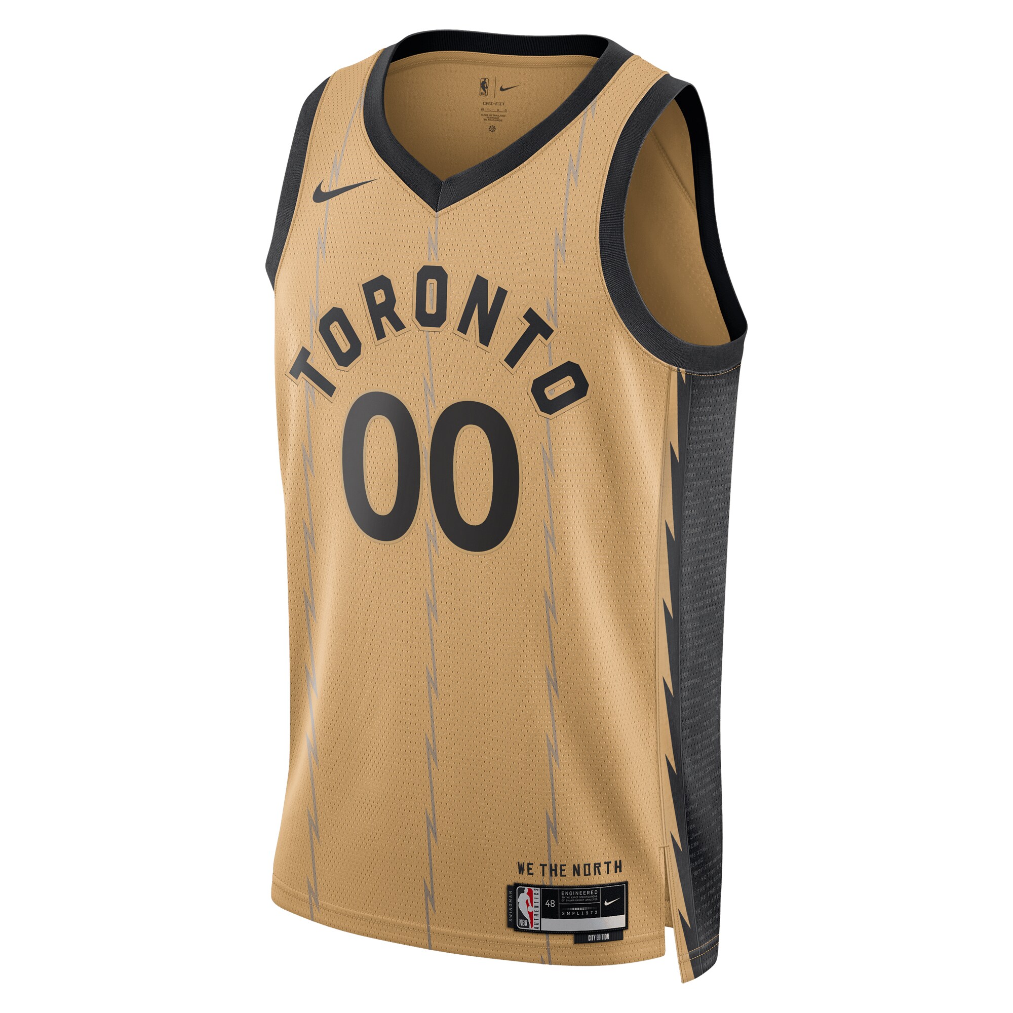 Alternative view of Toronto Raptors Unisex 2023/24 Custom Swingman Basketball Jersey - Gold - City Edition