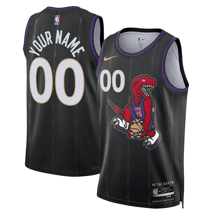 Toronto Raptors Unisex 2024/25 Custom Swingman Basketball Jersey - City Edition - Black - JS320 