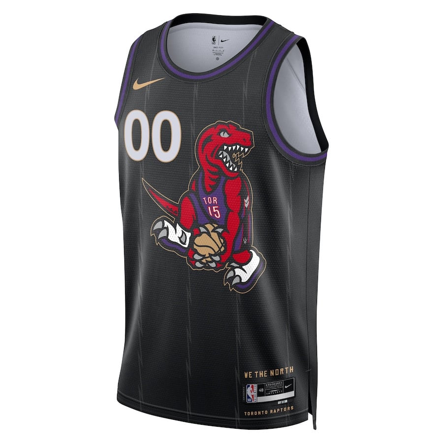 Alternative view of Toronto Raptors Unisex 2024/25 Custom Swingman Basketball Jersey - City Edition - Black - JS320 
